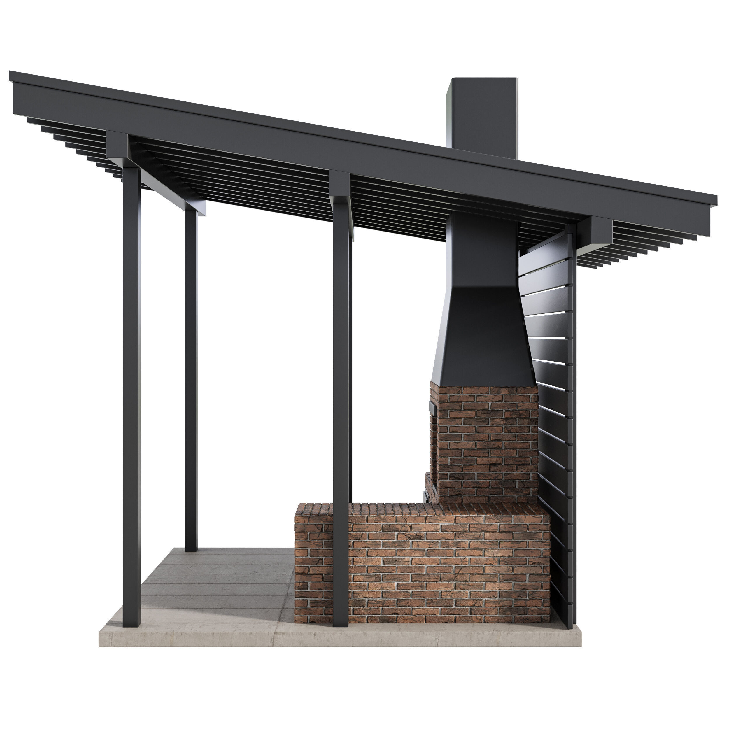 Modern Outdoor Kitchen 04 3D model_5