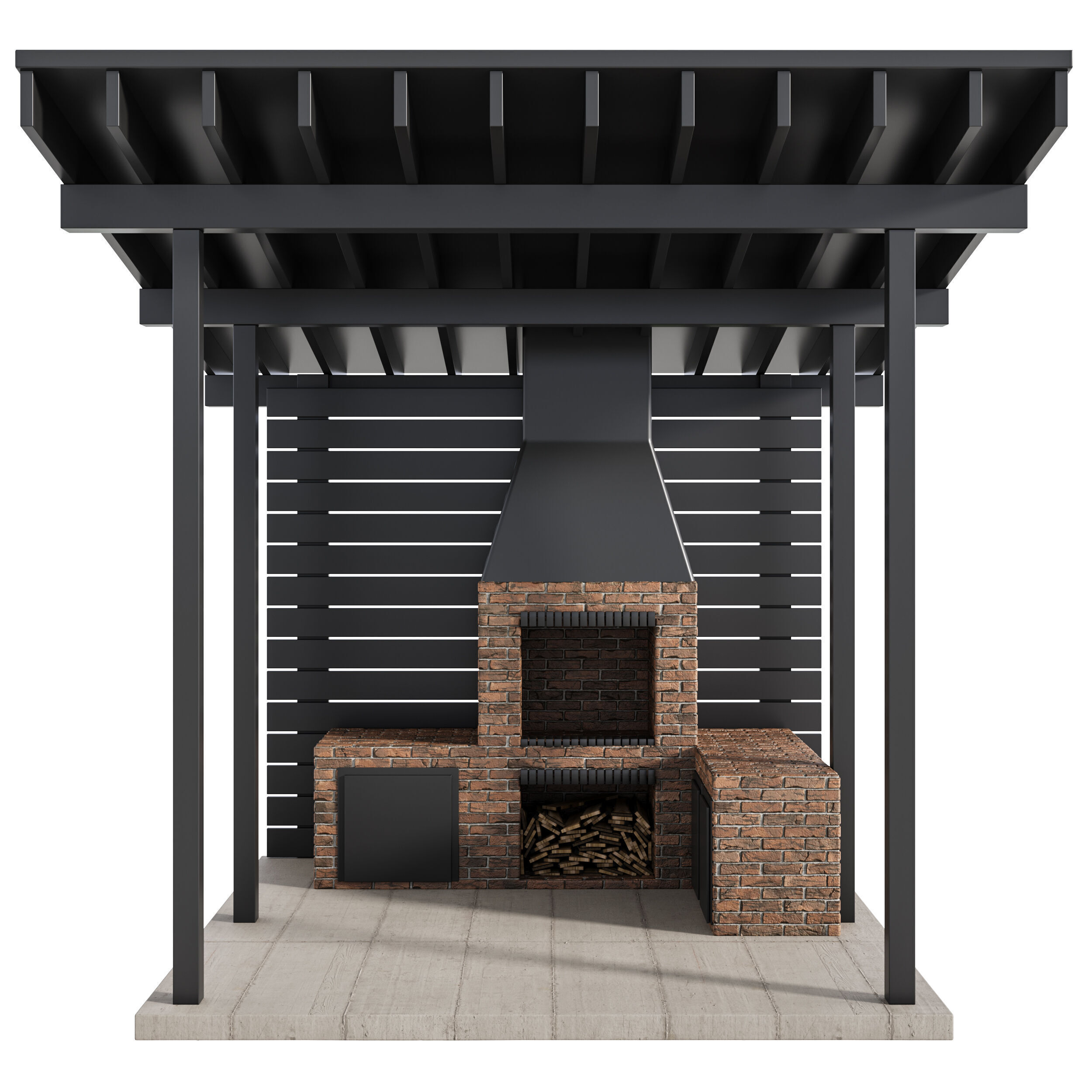 Modern Outdoor Kitchen 04 3D model_2