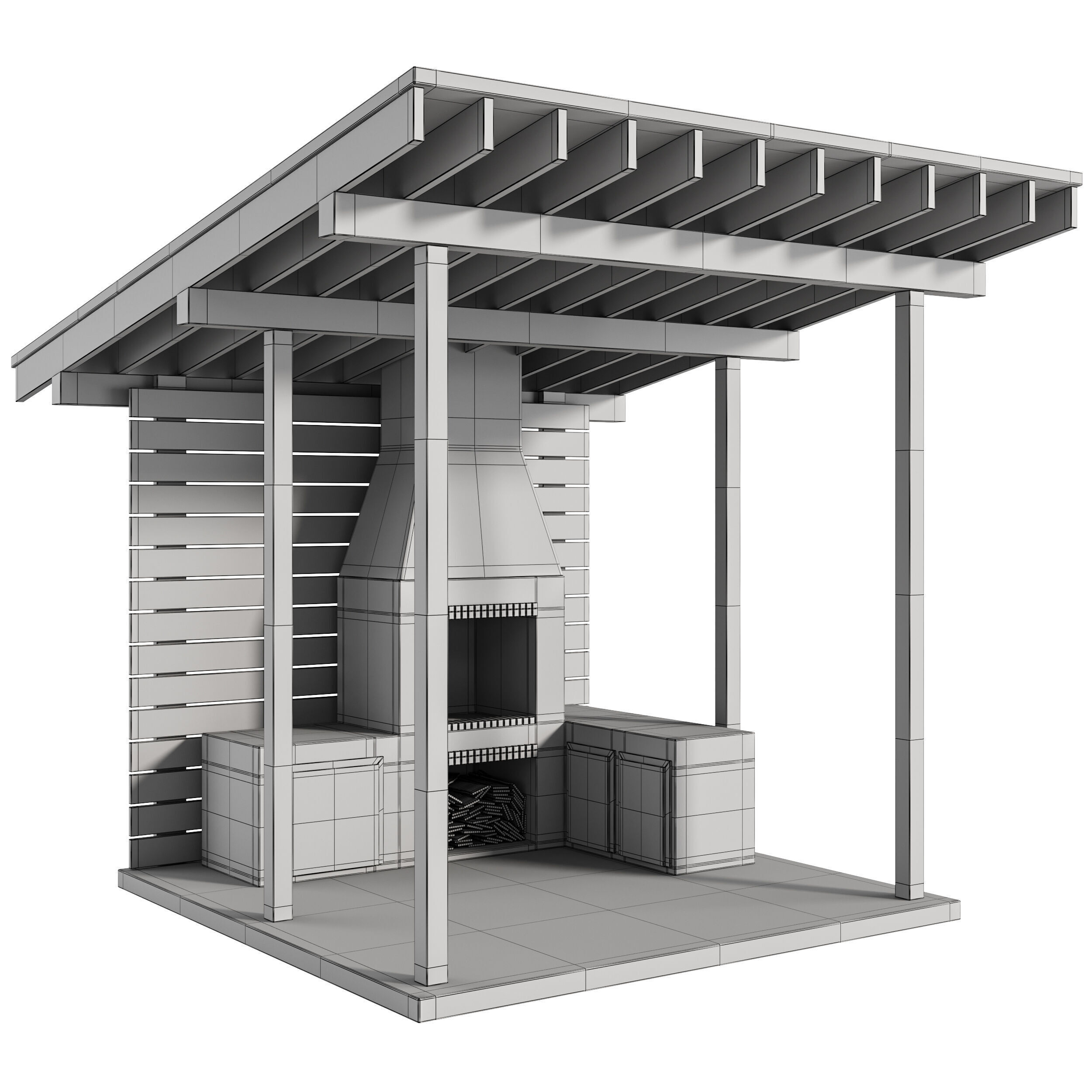 Modern Outdoor Kitchen 04 3D model_13
