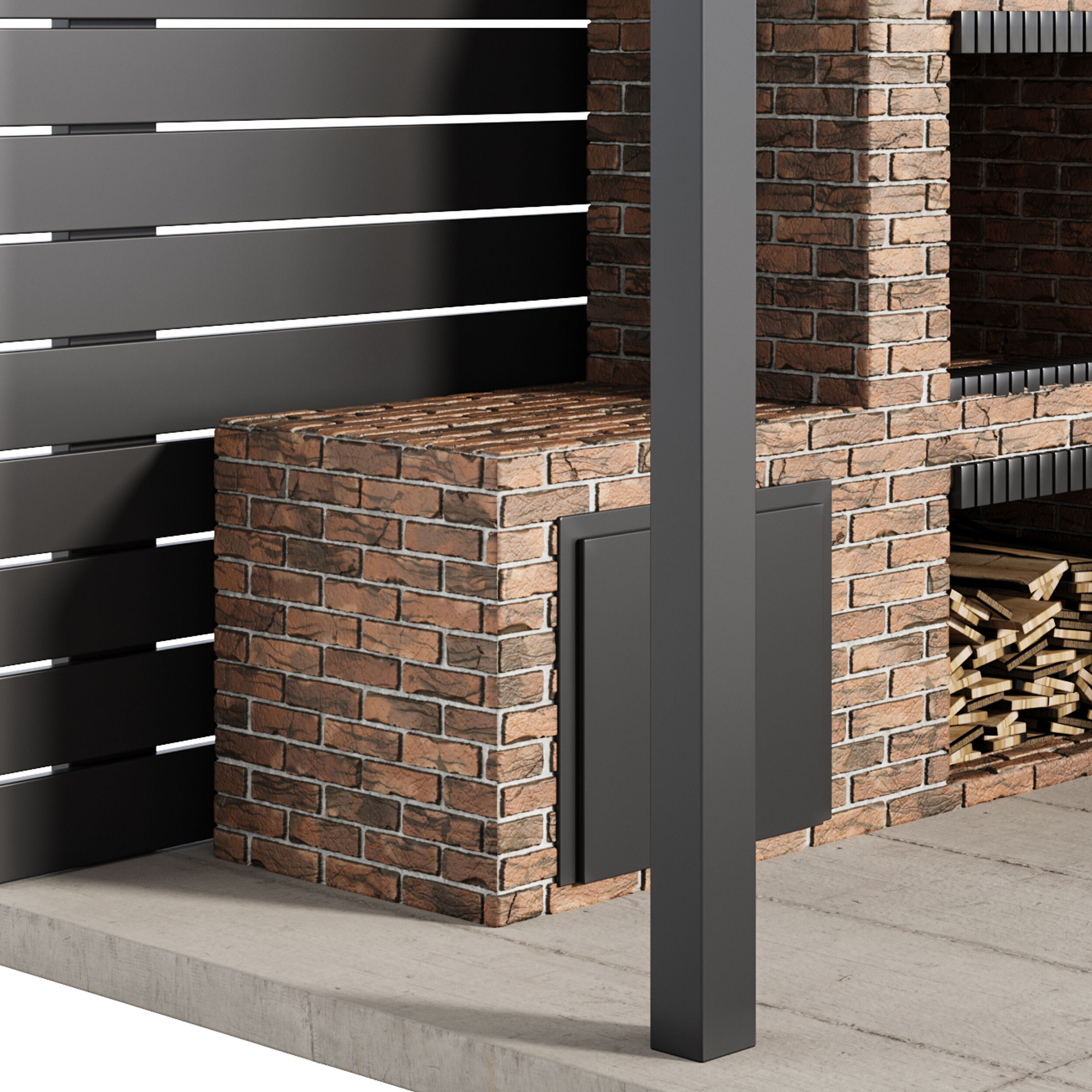 Modern Outdoor Kitchen 04 3D model_7