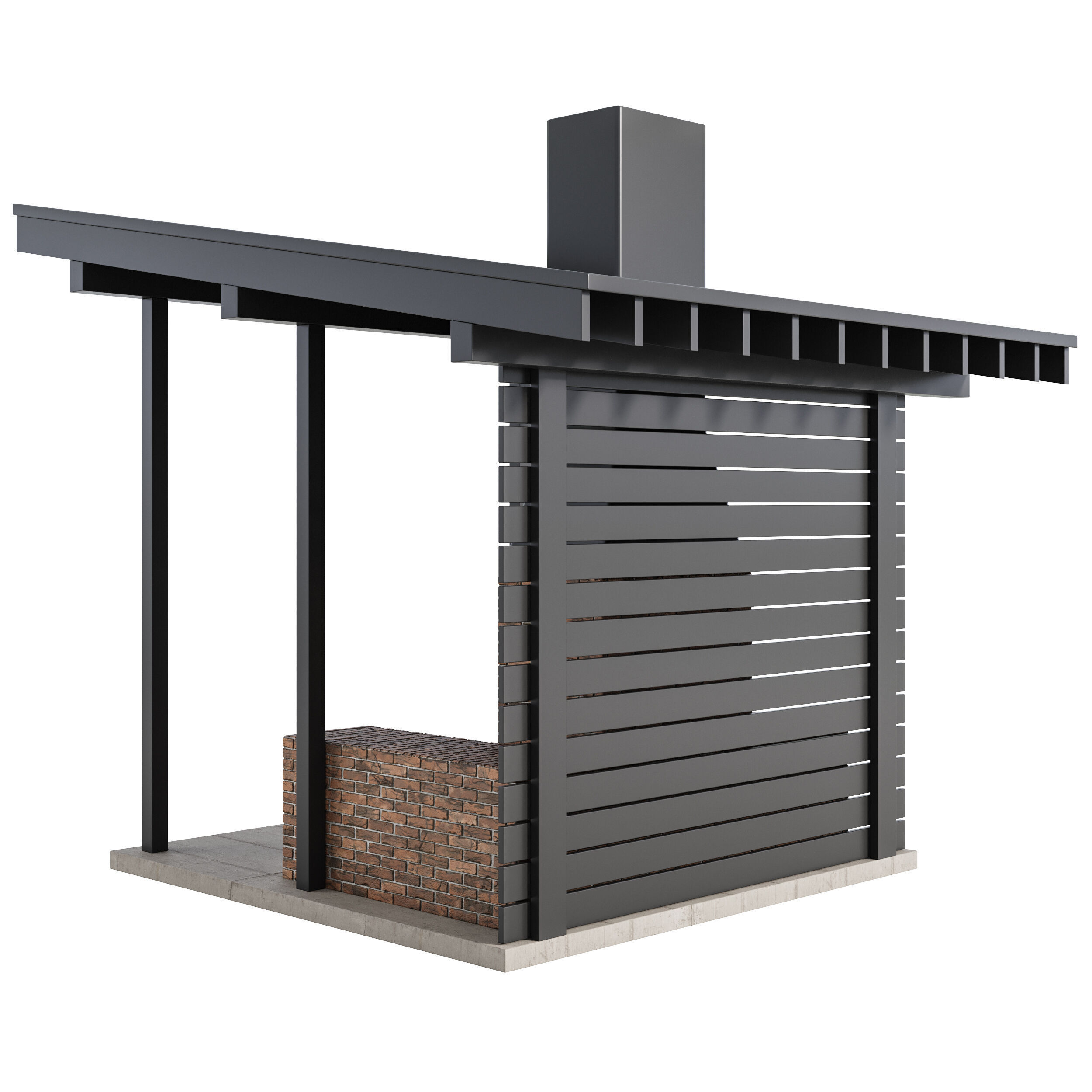 Modern Outdoor Kitchen 04 3D model_4