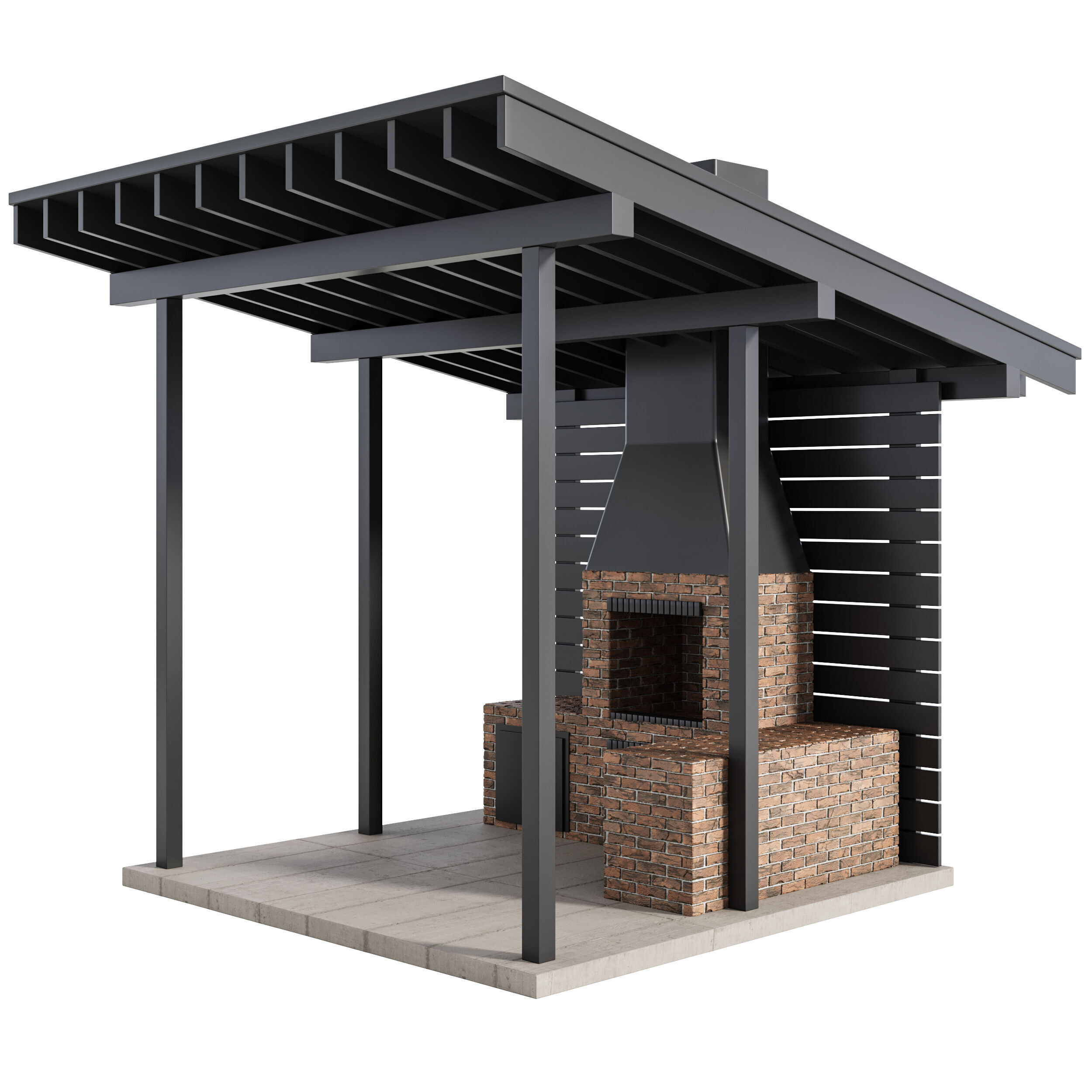 Modern Outdoor Kitchen 04 3D model_6