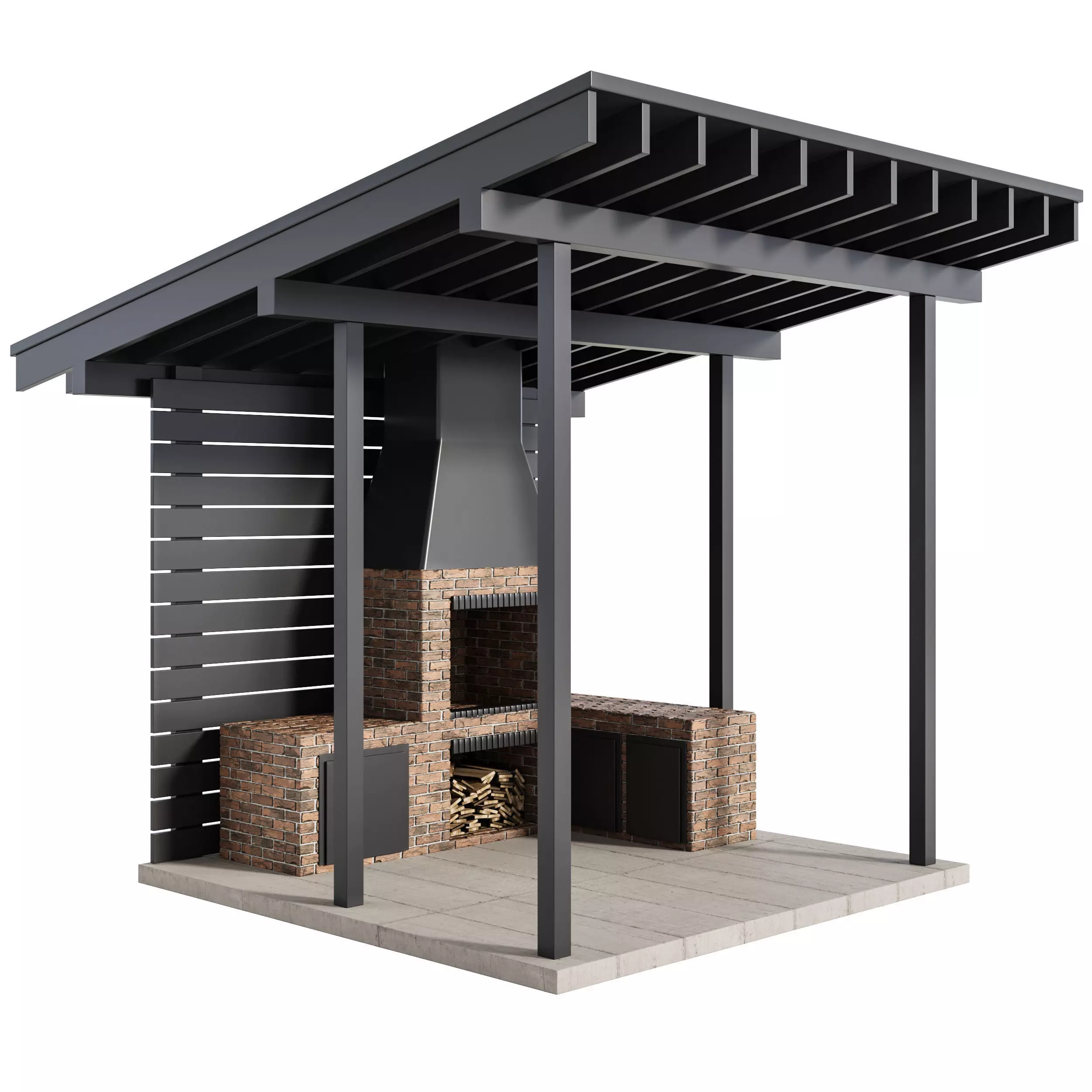 Modern Outdoor Kitchen 04 3D model_0