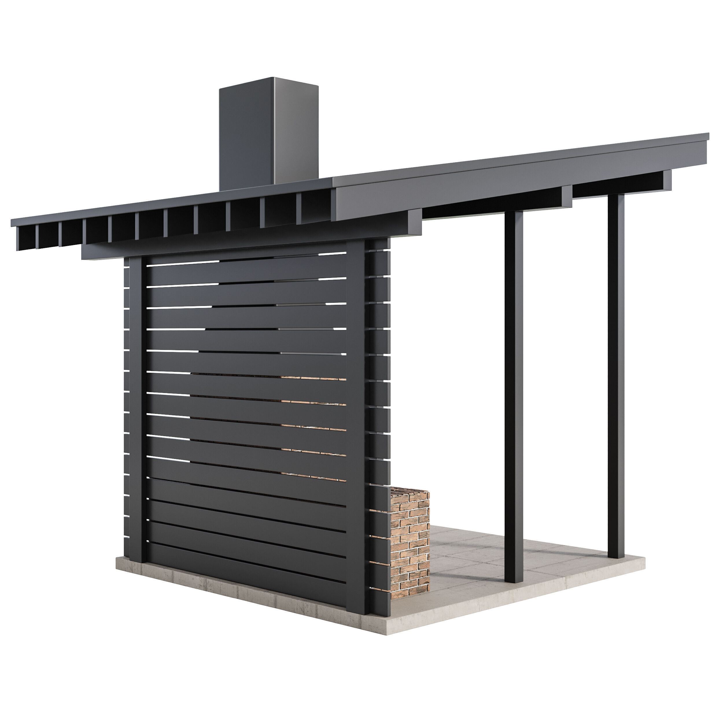 Modern Outdoor Kitchen 04 3D model_3