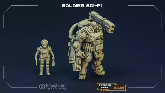 Sci-fi soldier miniature