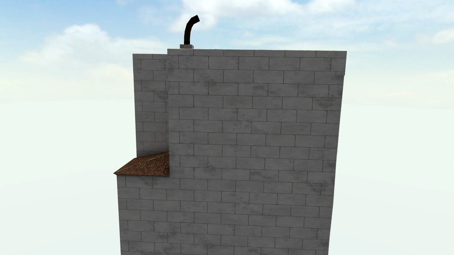 Old High-Quality 3D Colonial House Low-poly 3D model_5