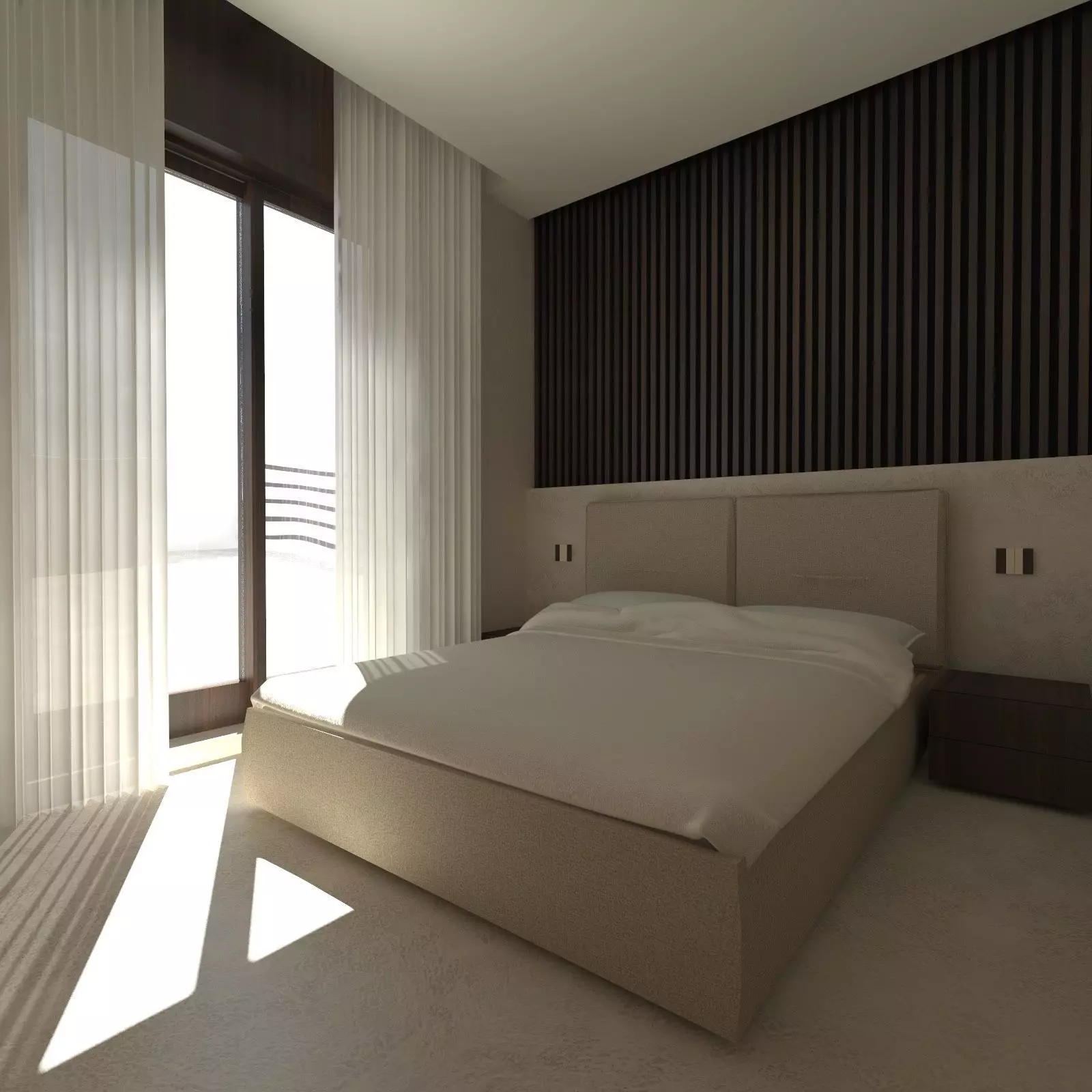 LETTO E COMODINI 3D model_0