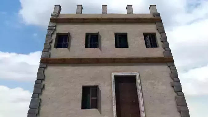 Old High-Quality 3D Colonial House