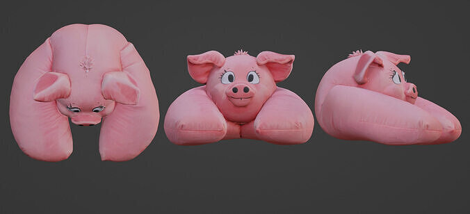 Cartoon Pig U-Shaped Neck Pillow 3D model