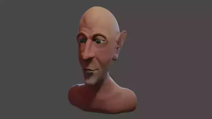 Ultra-Realistic Bald Male Head High-Res with Detailed Textures