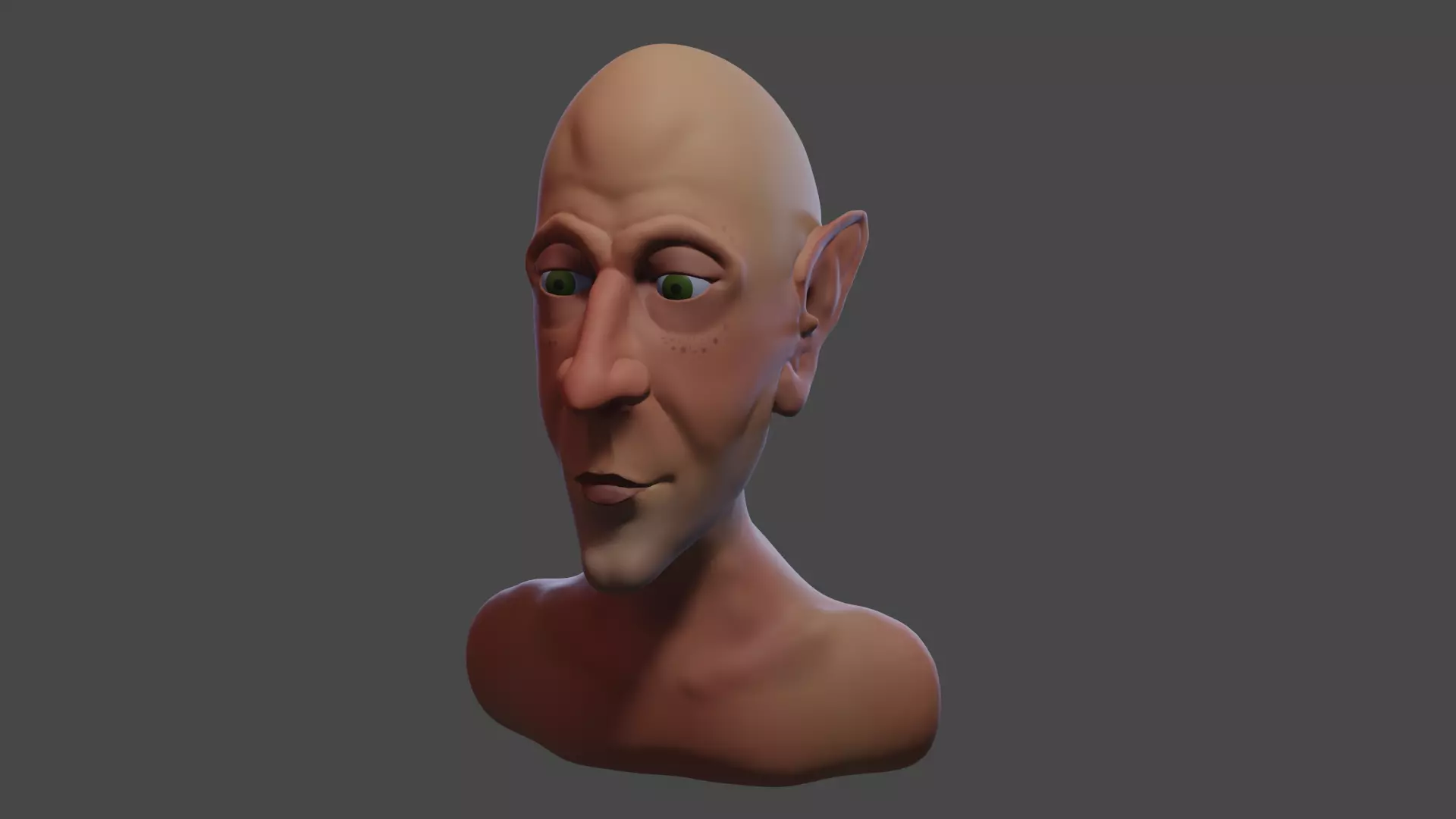 Ultra-Realistic Bald Male Head High-Res with Detailed Textures 3D model_0