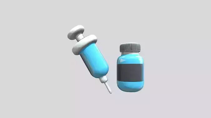 Cartoon Medical Vaccine Kit 3D - Stylized 3D Medical Icon  