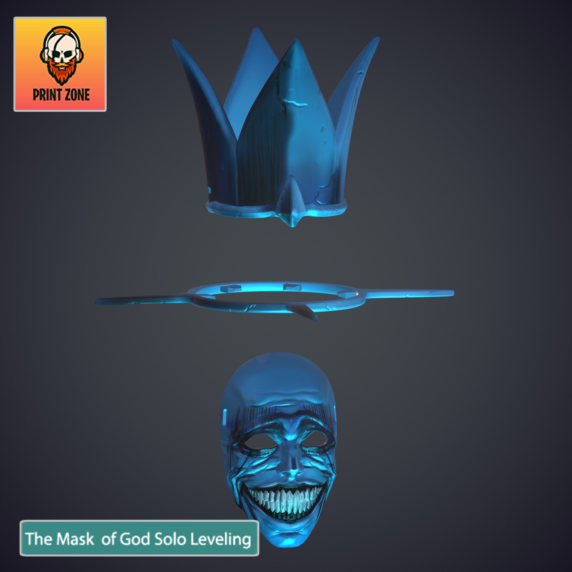 THE STATUE OF GOD FULLMASK  SOLO LEVELING Stl file 3D print model_5