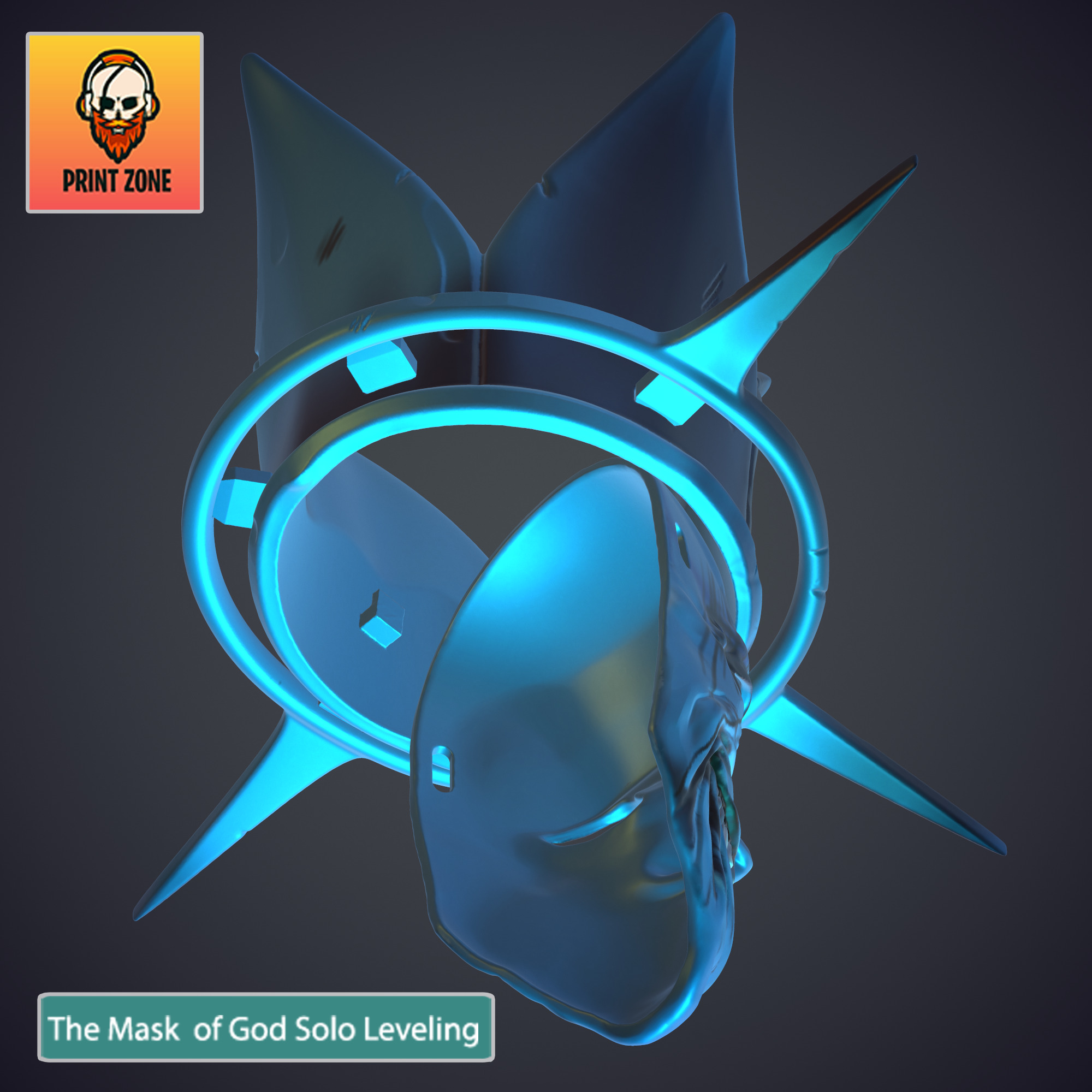 THE STATUE OF GOD FULLMASK  SOLO LEVELING Stl file 3D print model_6