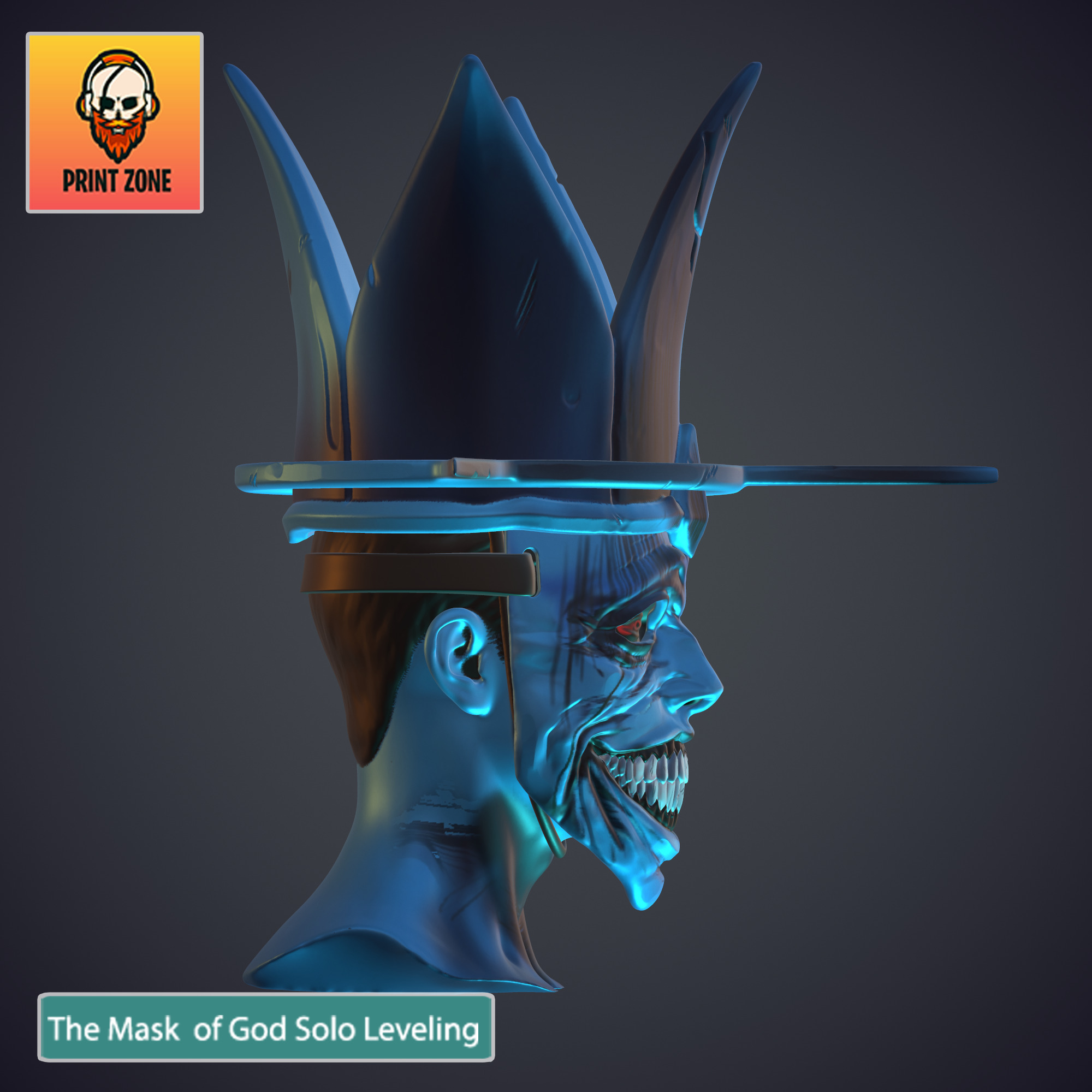 THE STATUE OF GOD FULLMASK  SOLO LEVELING Stl file 3D print model_9