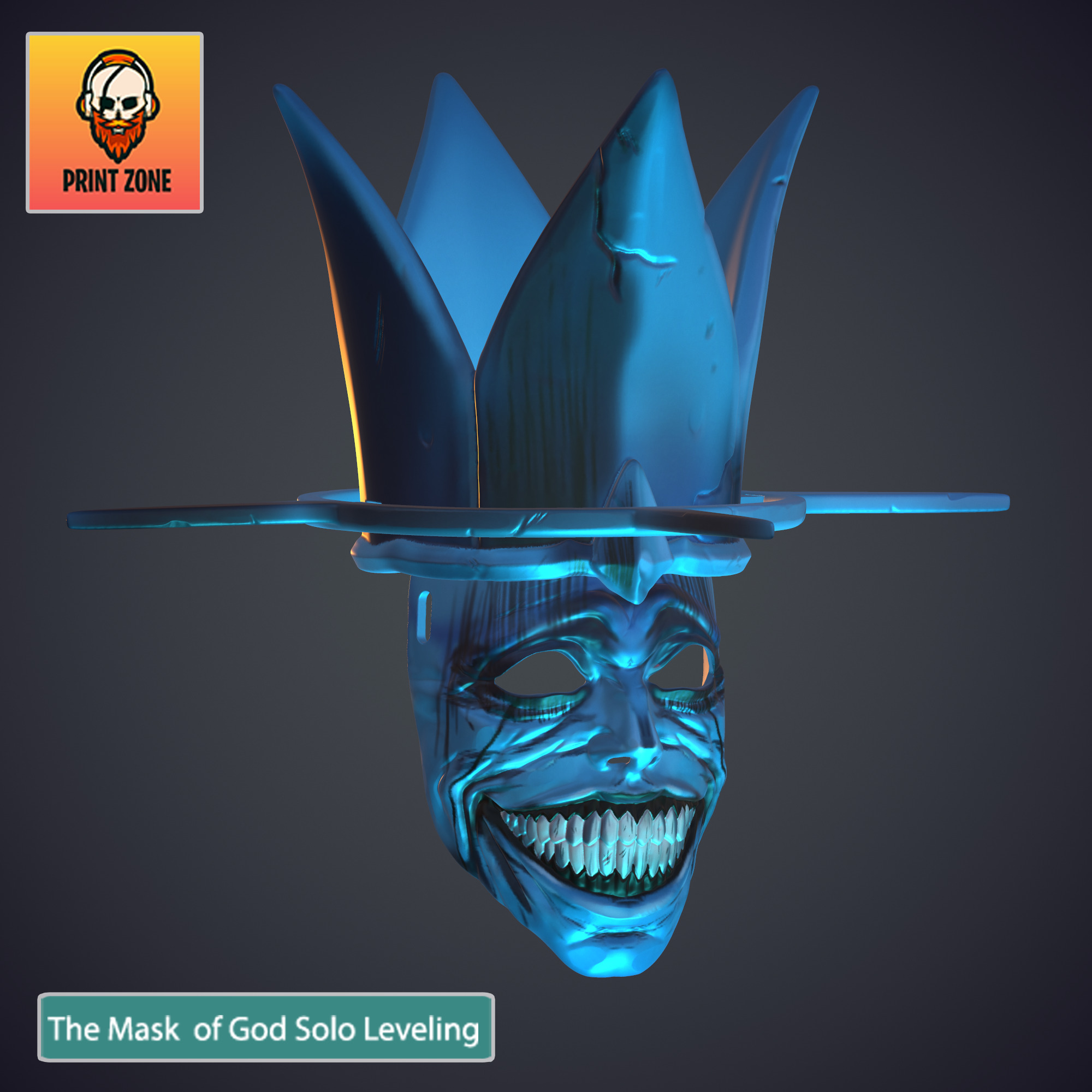 THE STATUE OF GOD FULLMASK  SOLO LEVELING Stl file 3D print model_7