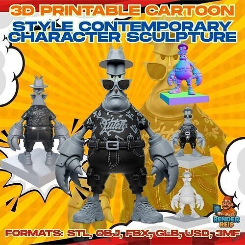 Gangster Style Crab Figure 3D model