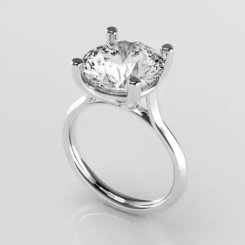 Classic Shoulder Solitaire Ring - Round 11 mm - 500 ct points