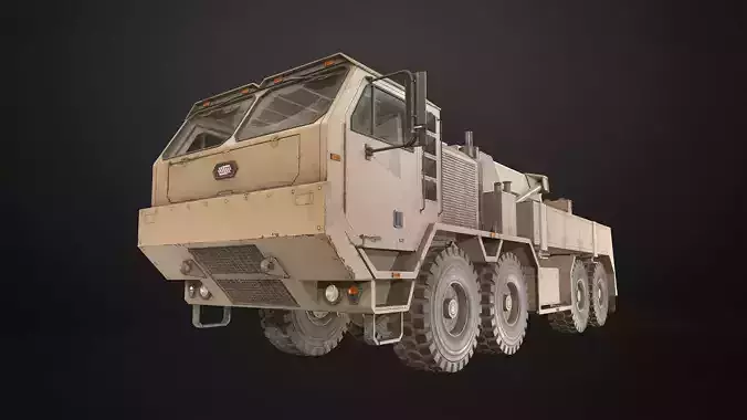 Heavy Military Truck V1 - Wrecker Low-poly 3D model