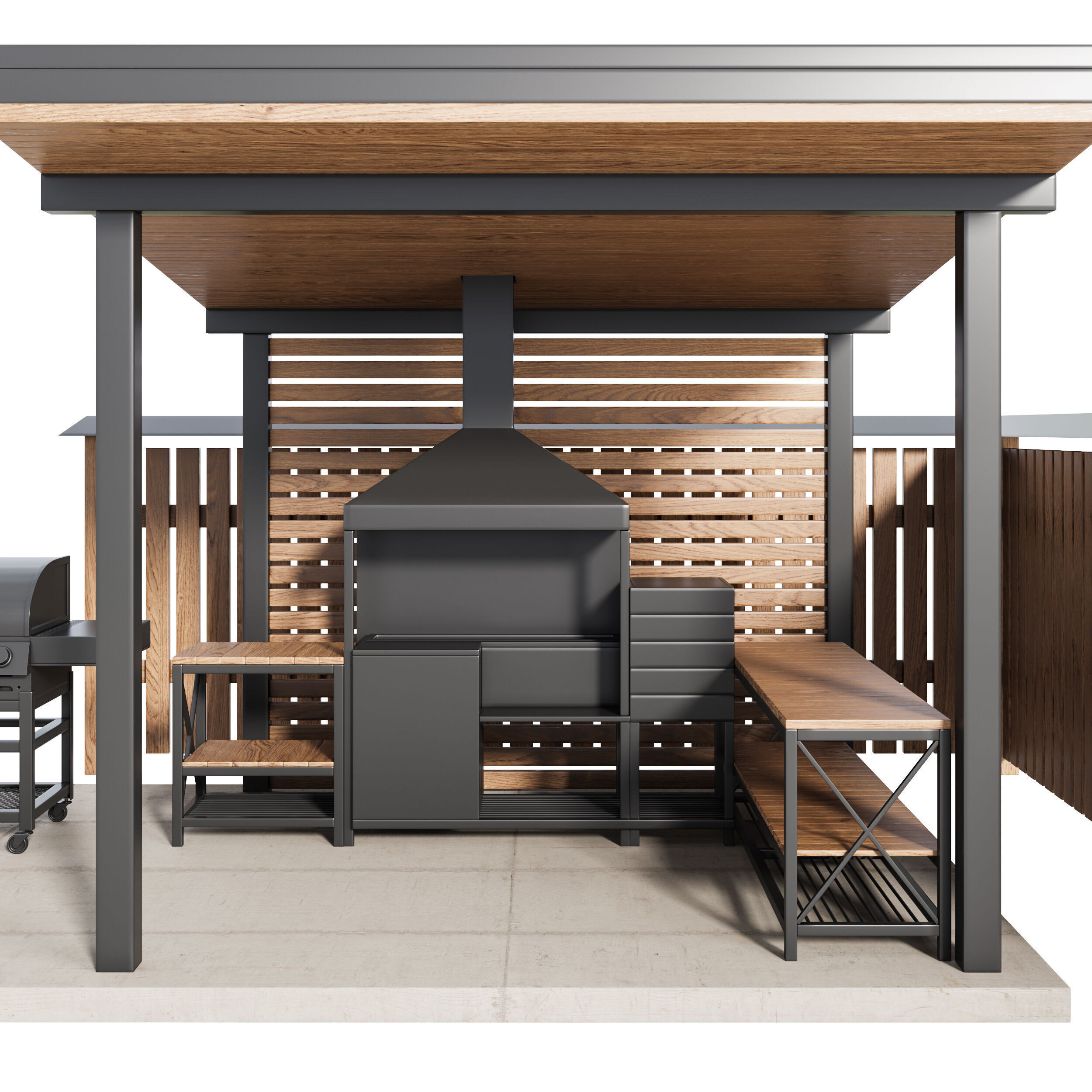 Modern Outdoor Kitchen 24 3D model_7