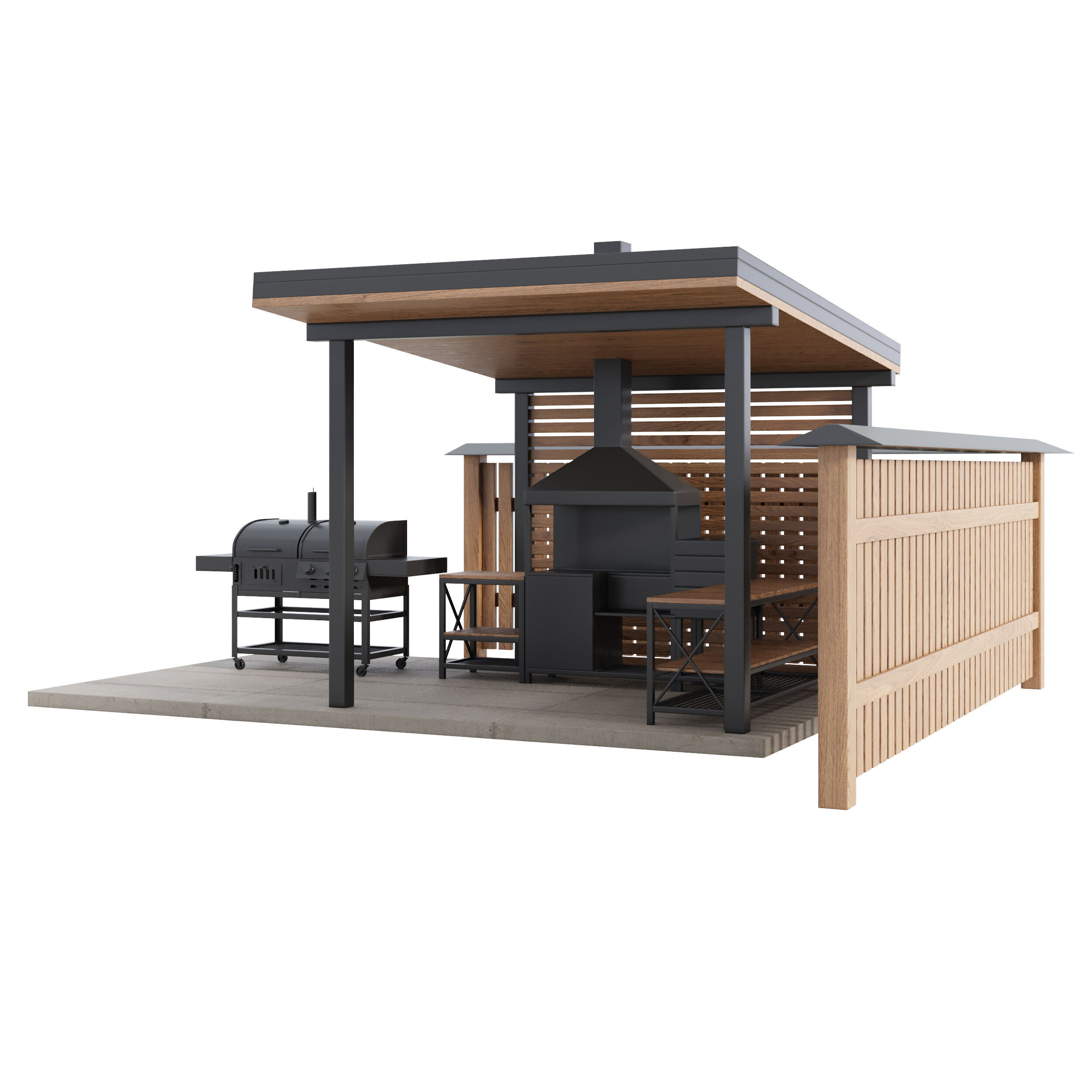 Modern Outdoor Kitchen 24 3D model_5