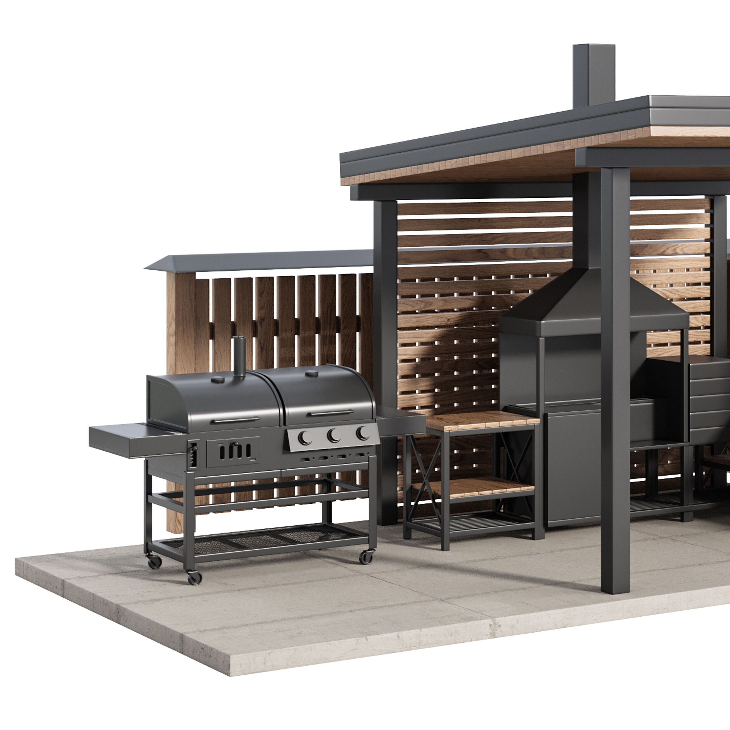Modern Outdoor Kitchen 24 3D model_8