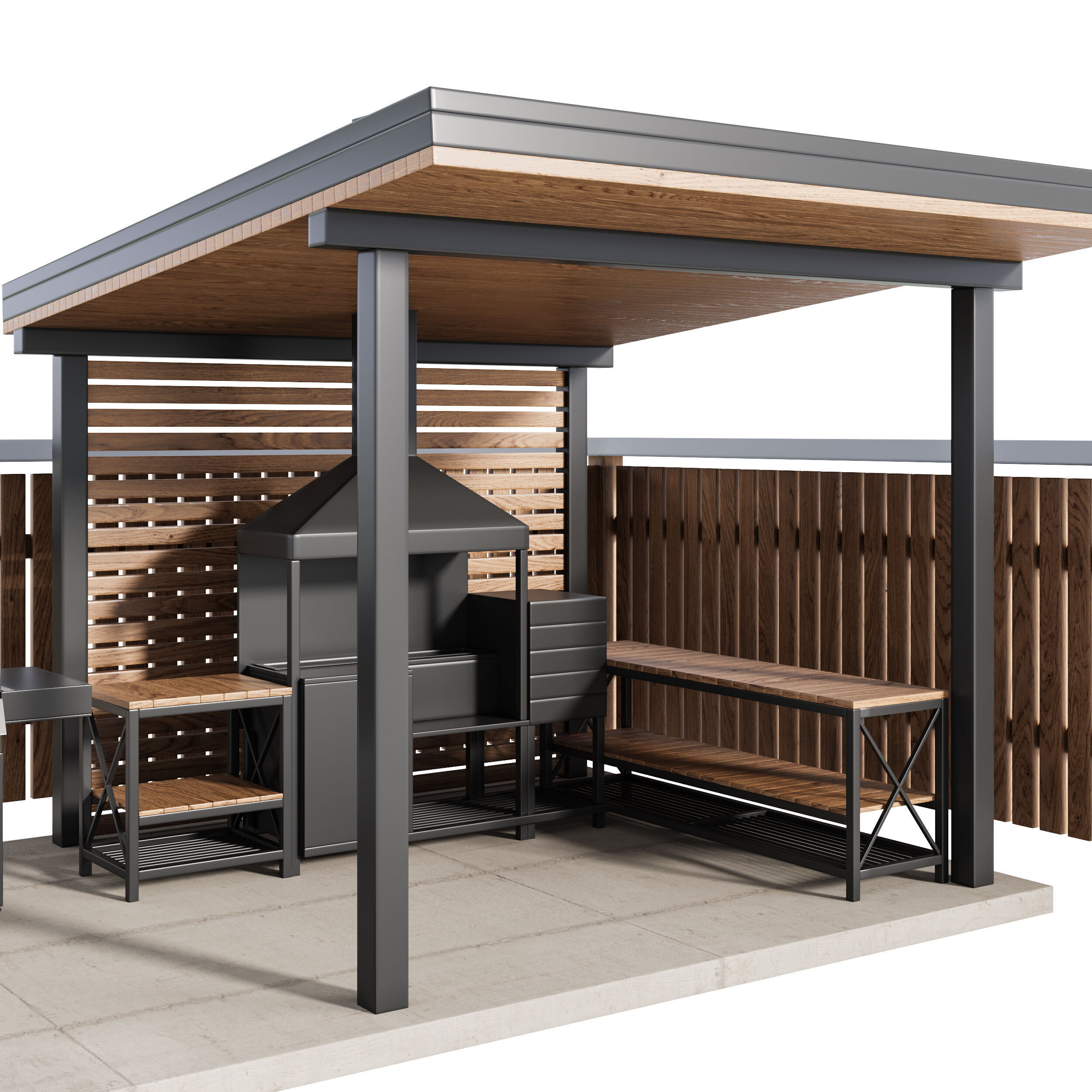 Modern Outdoor Kitchen 24 3D model_3