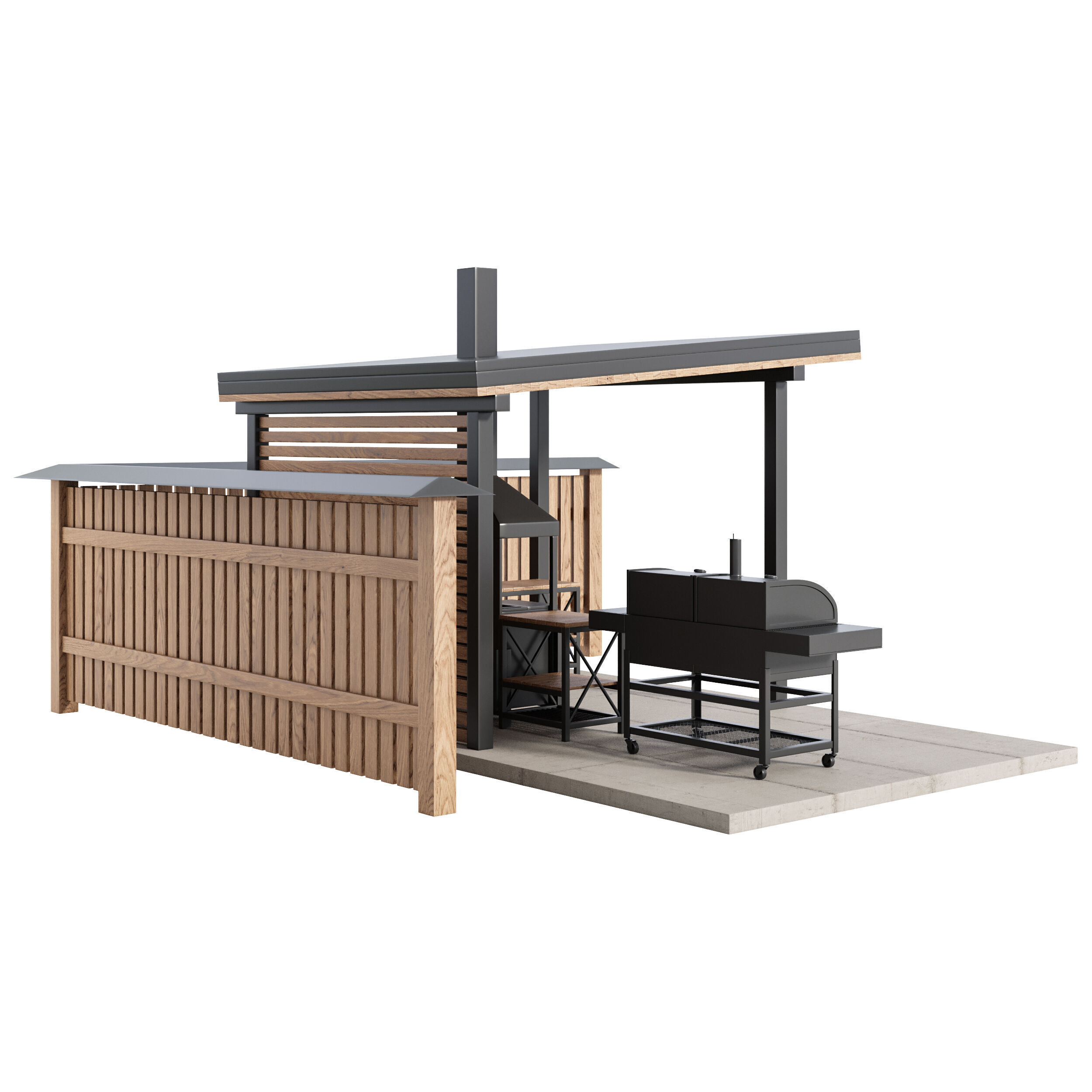 Modern Outdoor Kitchen 24 3D model_6