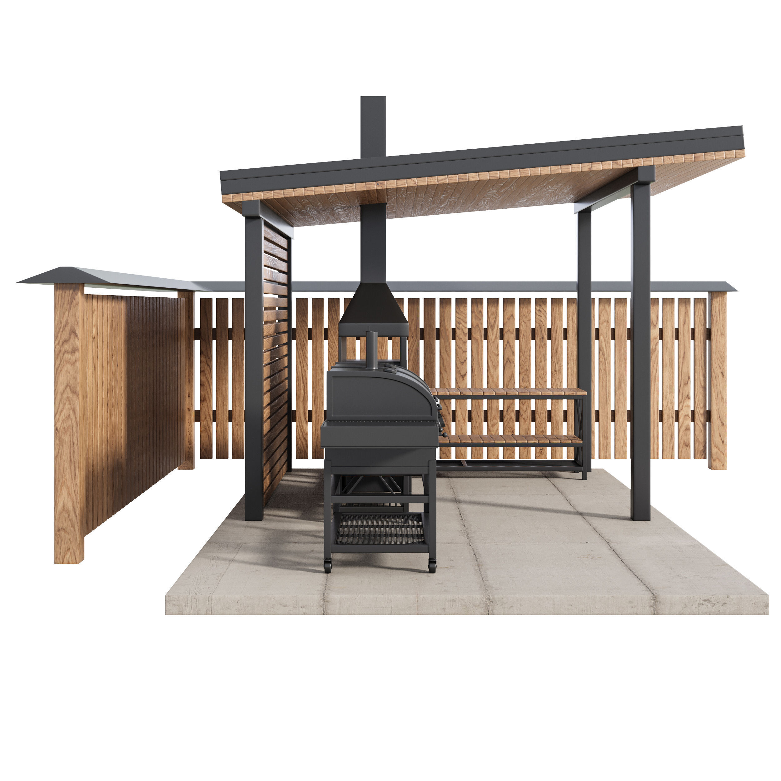 Modern Outdoor Kitchen 24 3D model_4