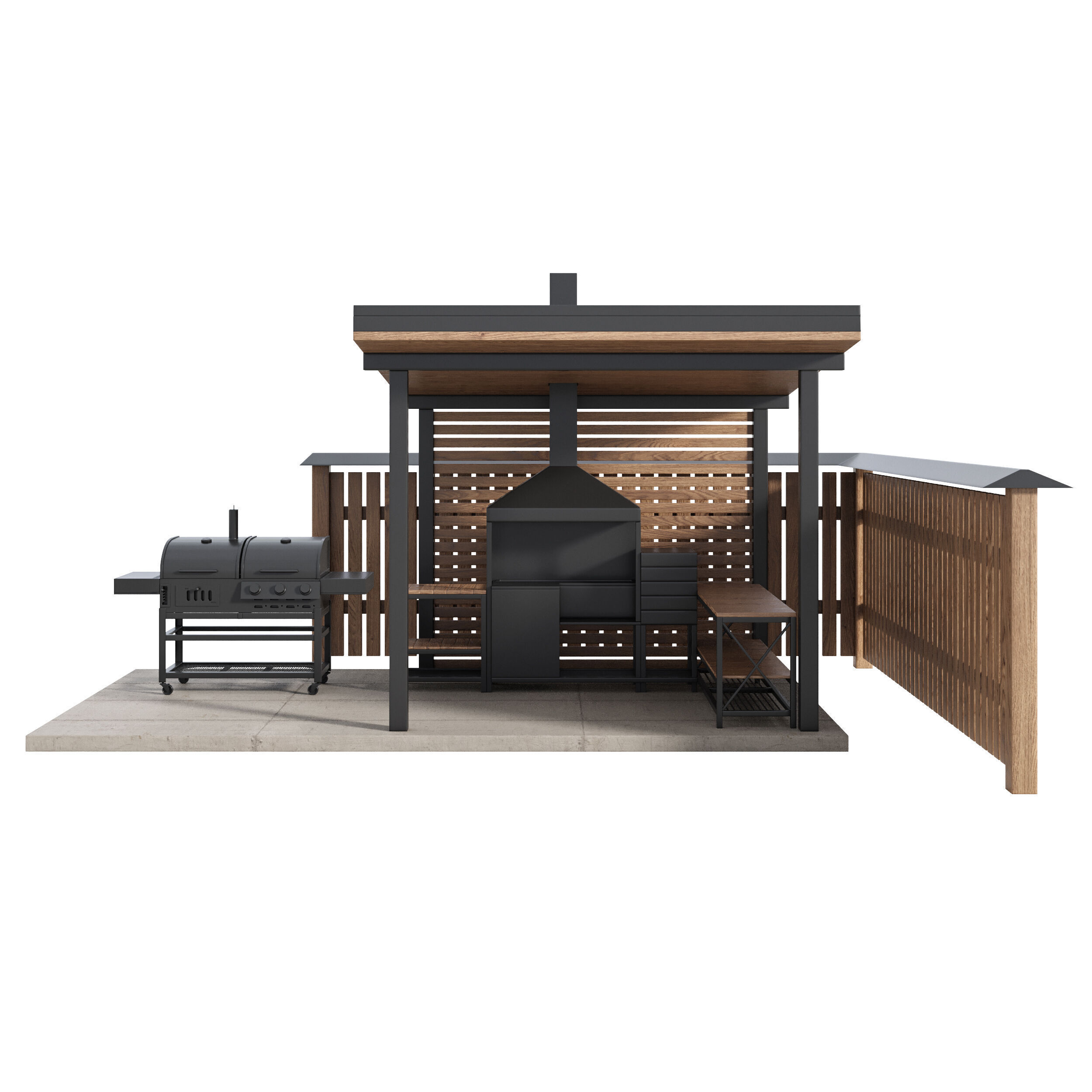 Modern Outdoor Kitchen 24 3D model_2