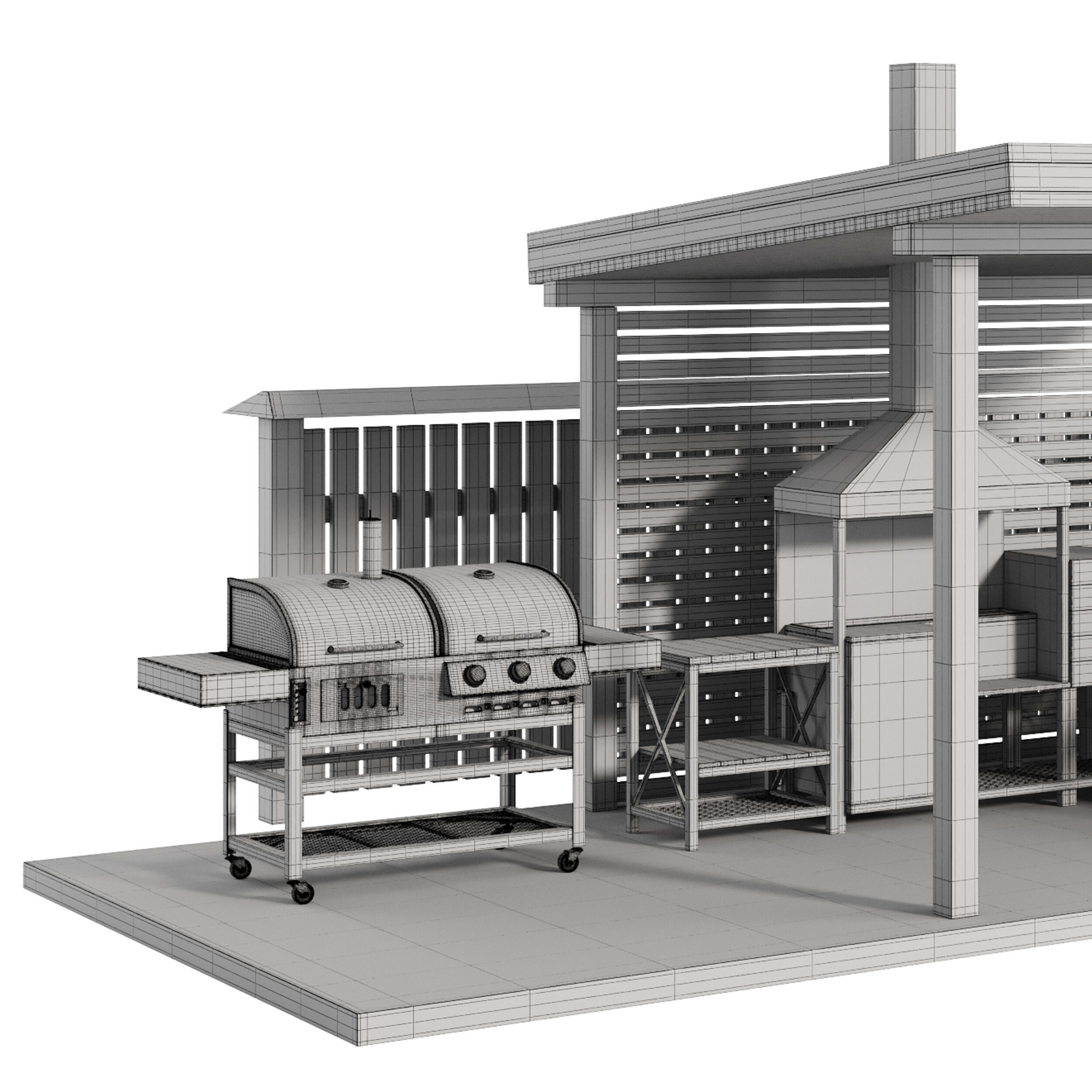 Modern Outdoor Kitchen 24 3D model_14