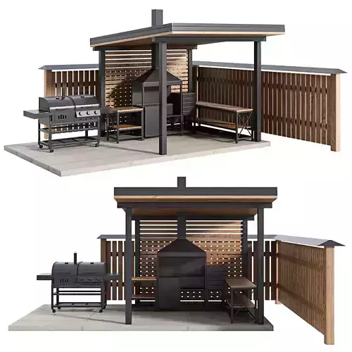 Modern Outdoor Kitchen 24 3D model