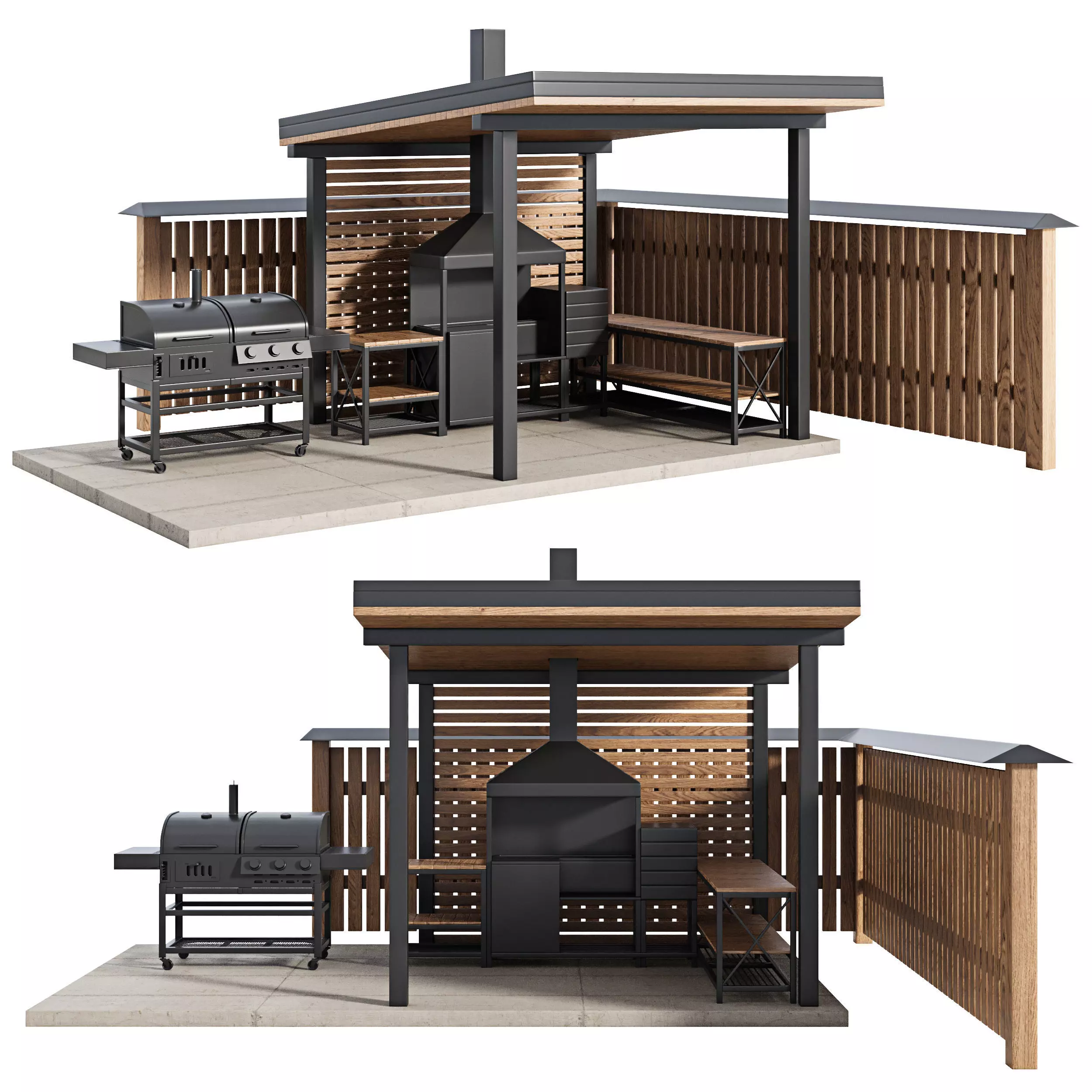 Modern Outdoor Kitchen 24 3D model_0