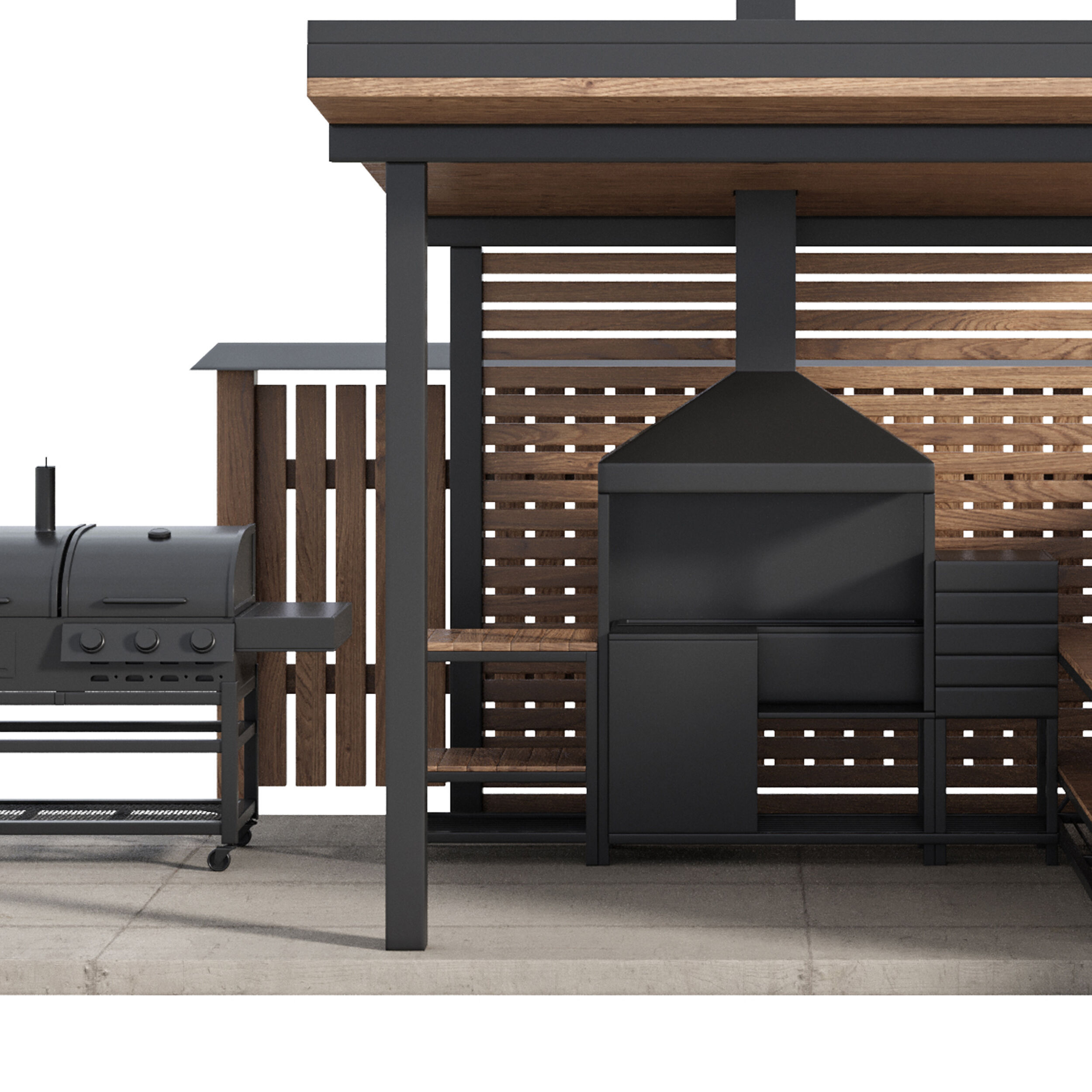Modern Outdoor Kitchen 24 3D model_10