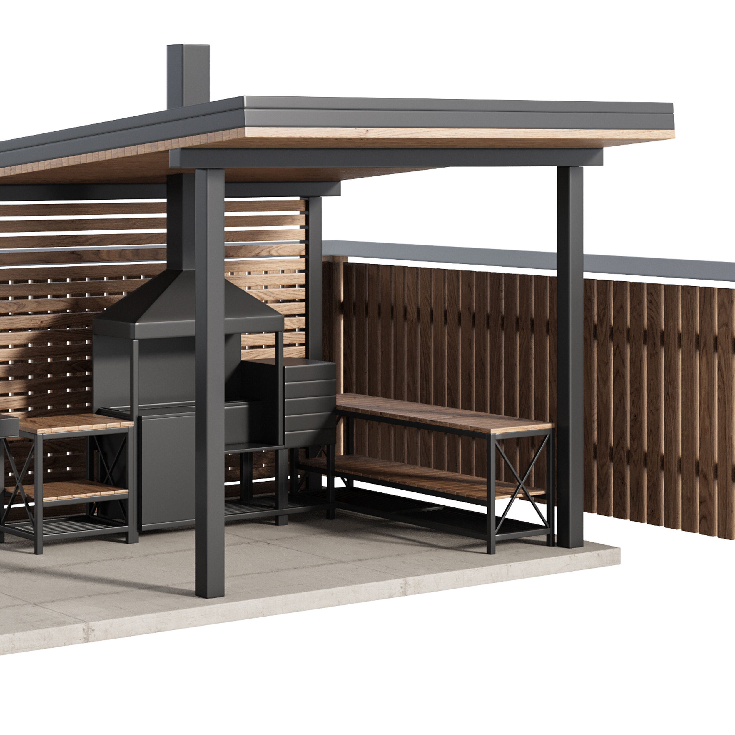 Modern Outdoor Kitchen 24 3D model_12