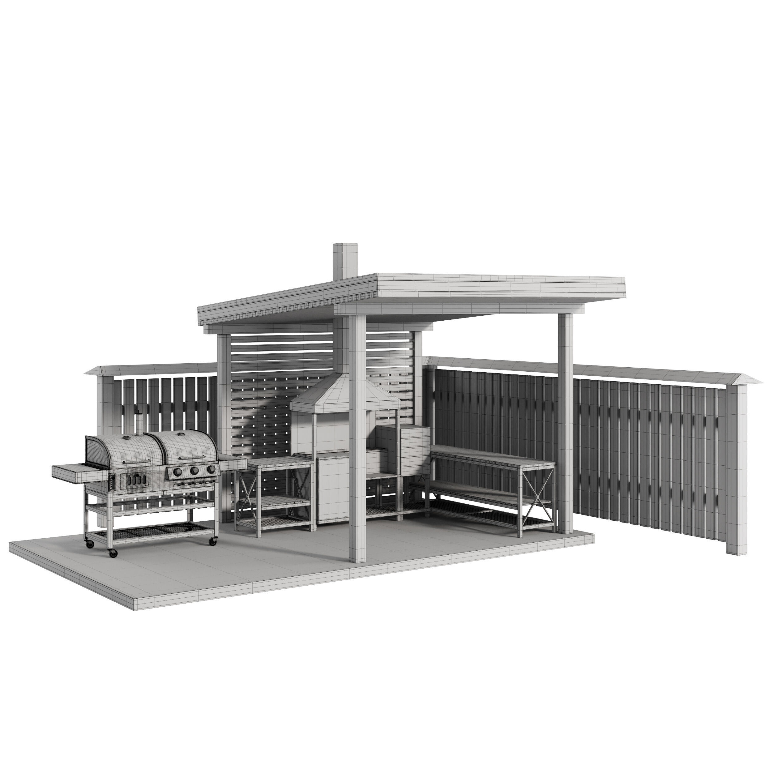 Modern Outdoor Kitchen 24 3D model_13