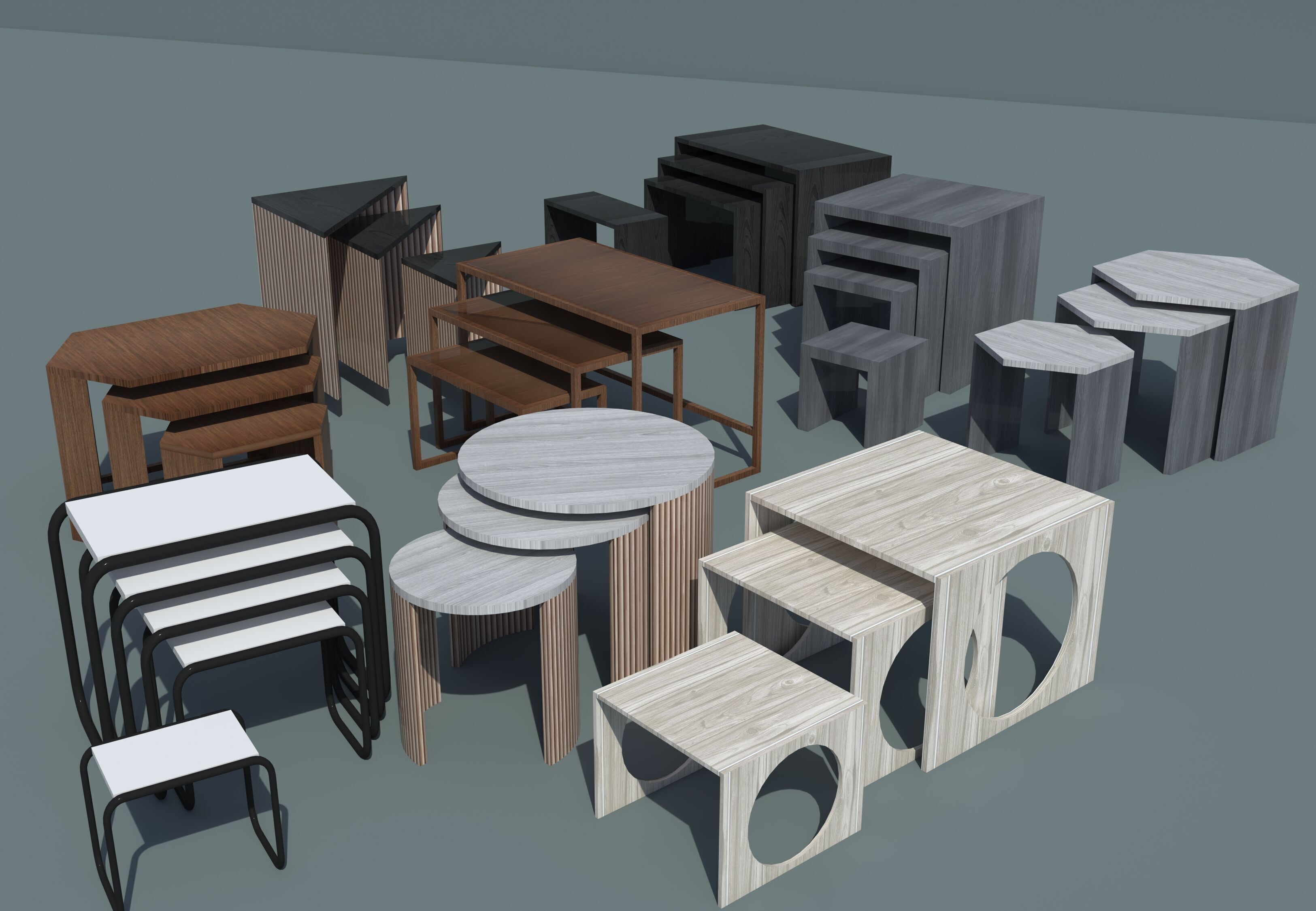 Free 31 Coffee Tables - 9 sets Free low-poly 3D model_5