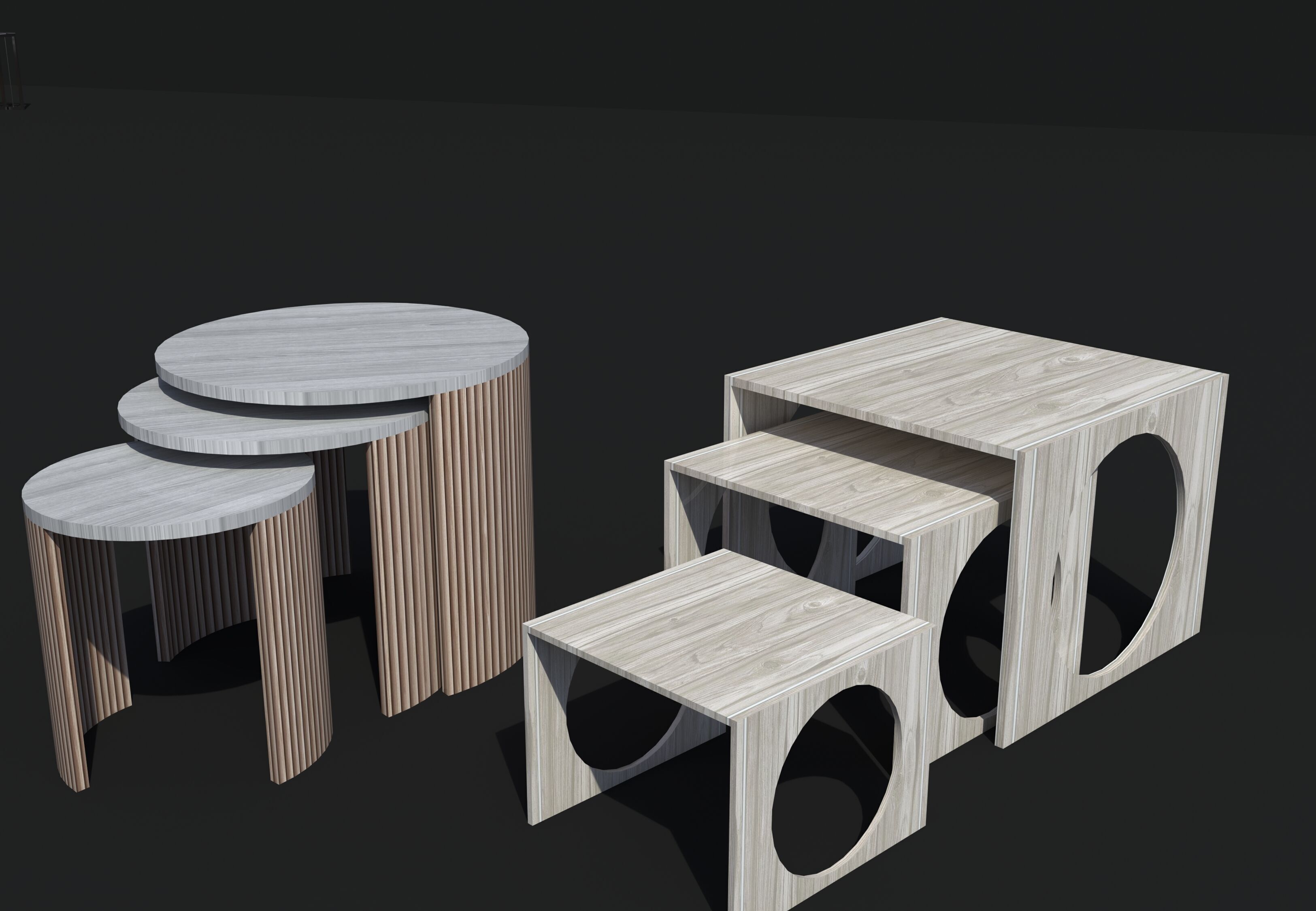 Free 31 Coffee Tables - 9 sets Free low-poly 3D model_4