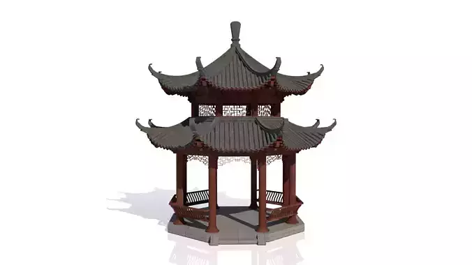 Chinese style pavilion model courtyard model small pavilion