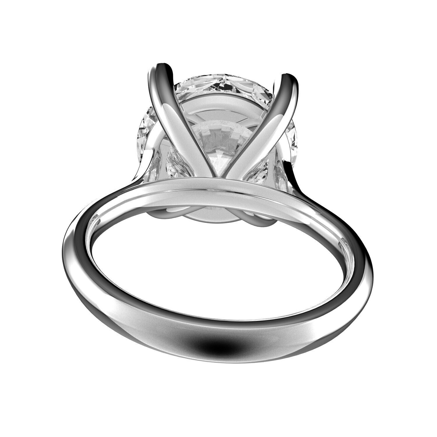 Classic Shoulder Solitaire Ring - Round 11-7 mm - 600 ct points 3D print model_4