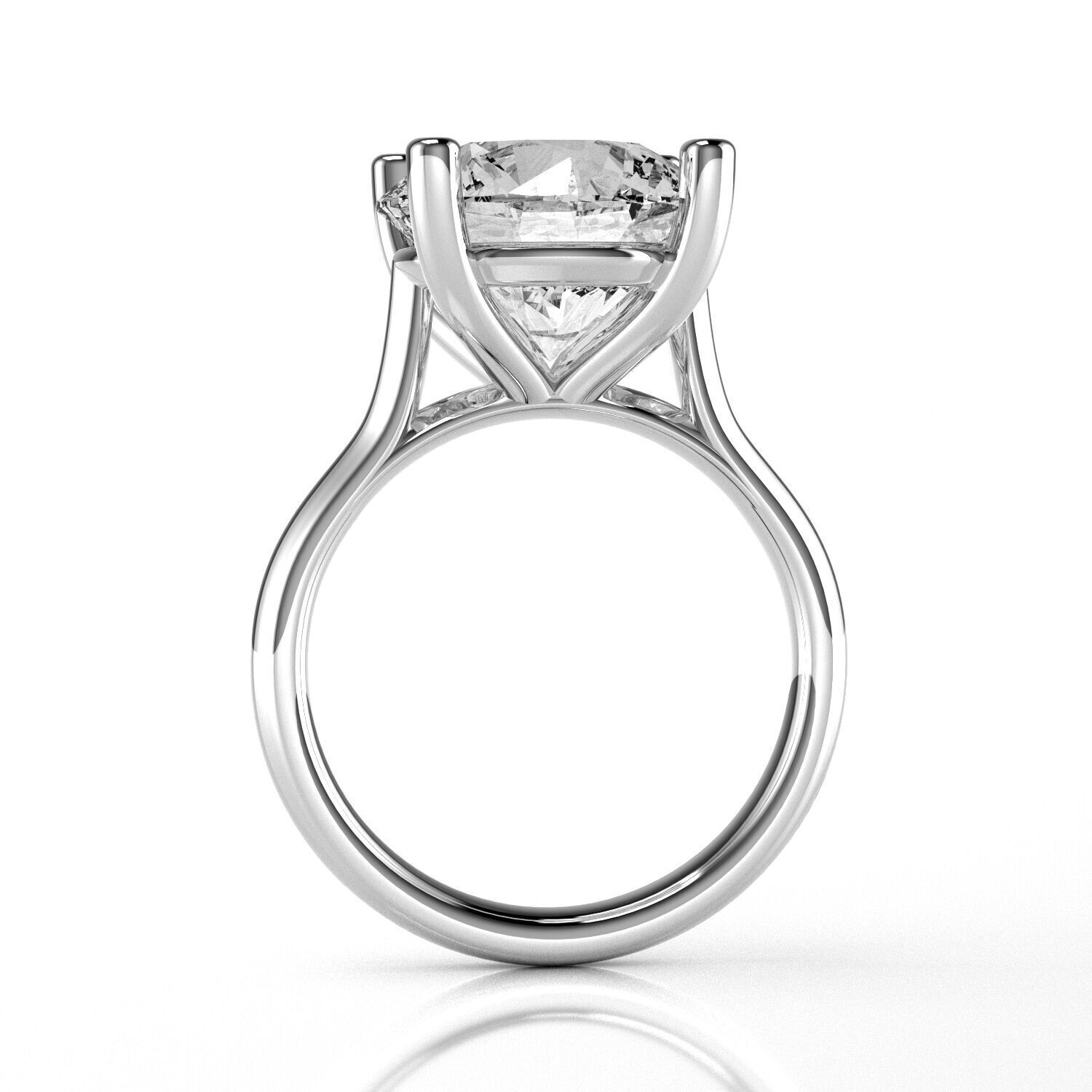 Classic Shoulder Solitaire Ring - Round 11-7 mm - 600 ct points 3D print model_3