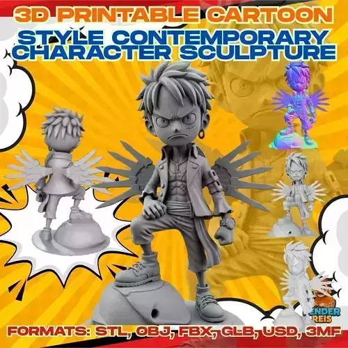 Winged and Rebellious Anime Captain Figure