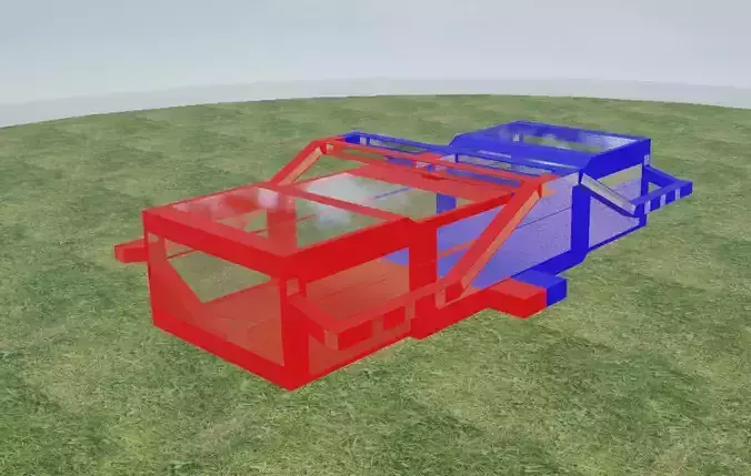 Red vs Blue 3D Model lowpoly