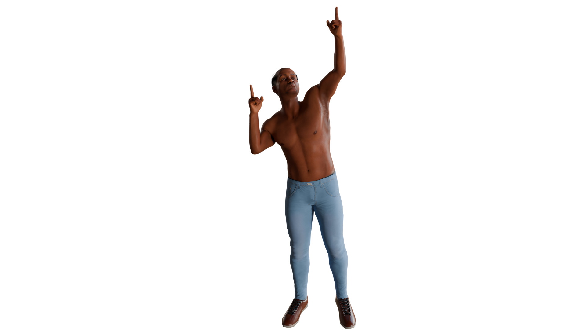 bald dark-skinned man 3D model_3