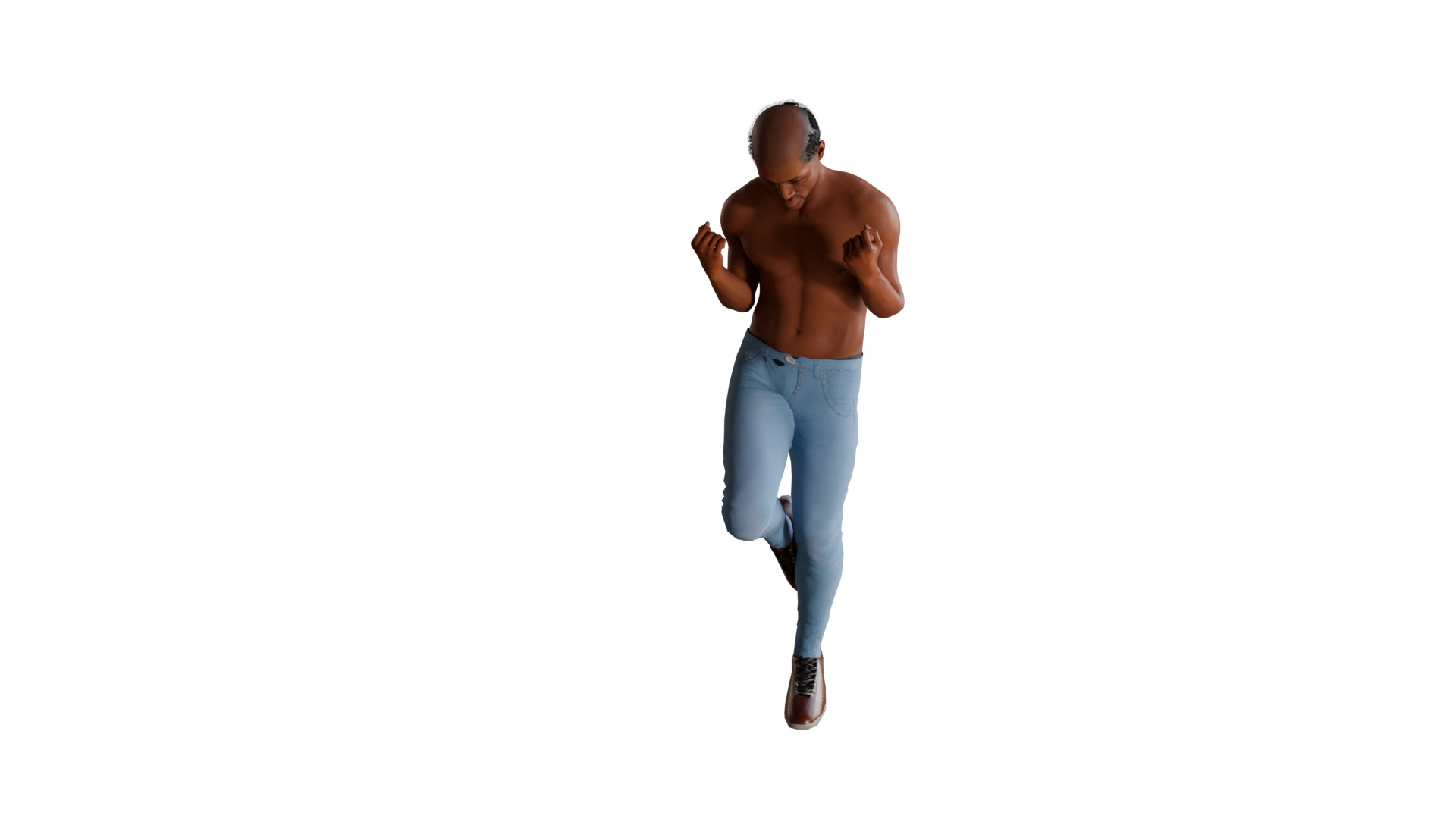 bald dark-skinned man 3D model_1