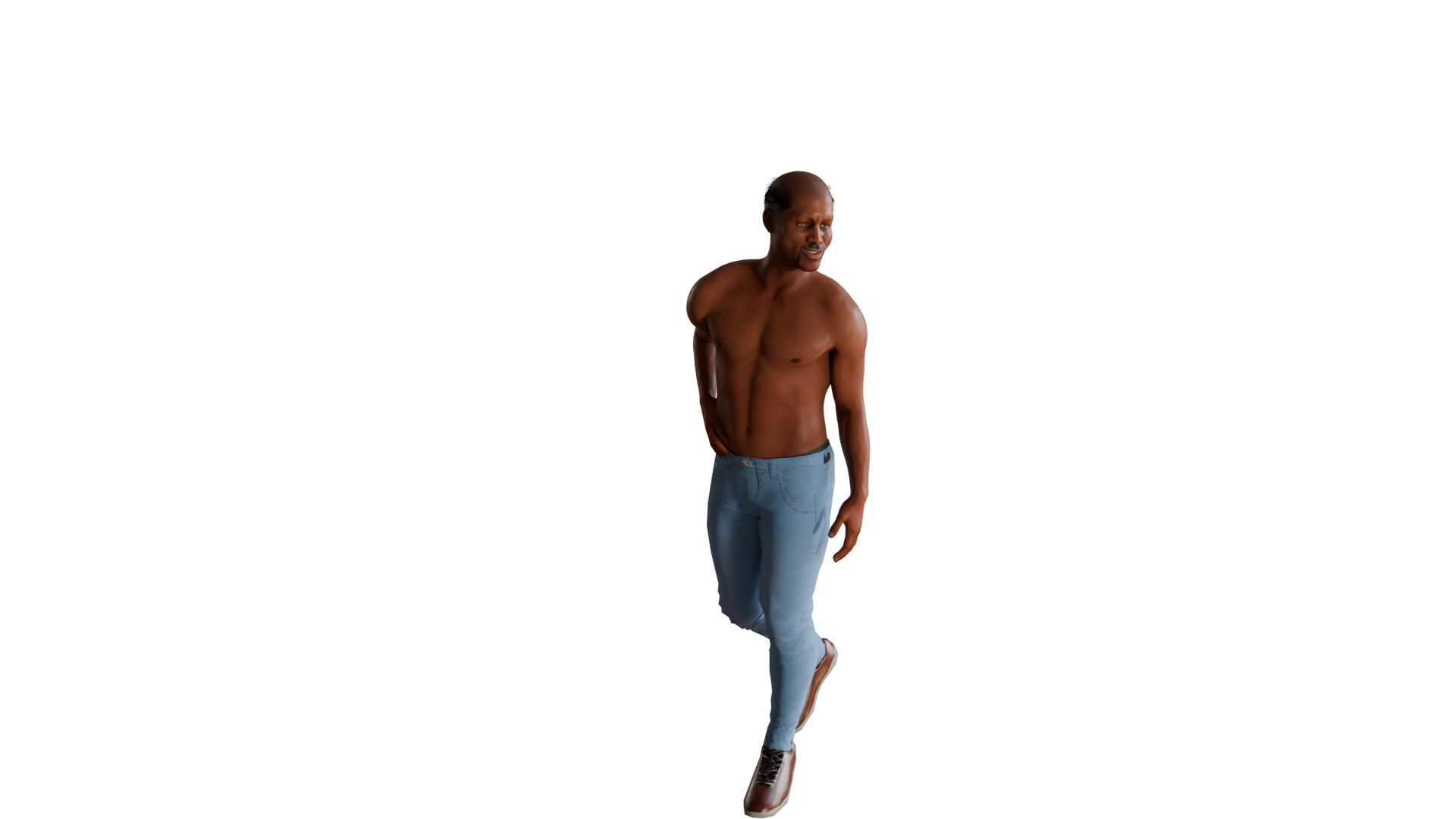 bald dark-skinned man 3D model_4