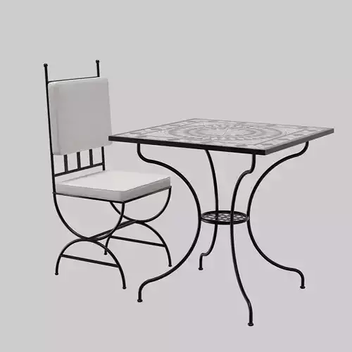 Set MOROCCAN IRON TABLE AND CHAIRS Outdoor furniture
