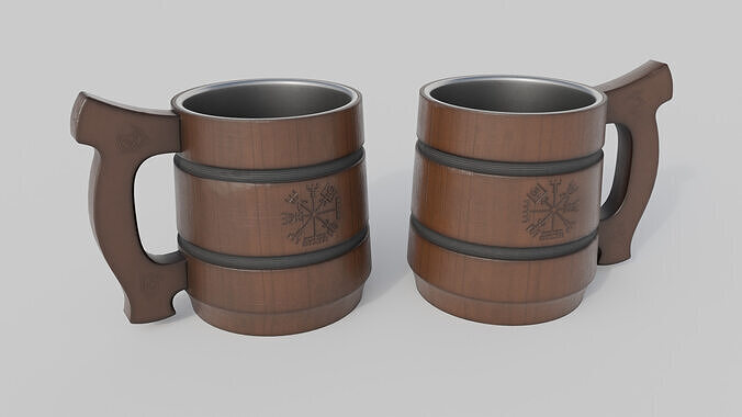 Viking Beer mug Low-poly 3D model