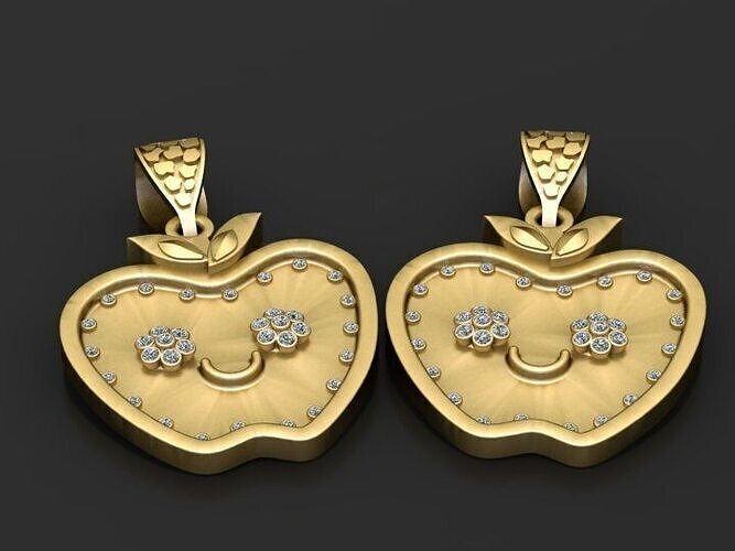 Diamond Studded Pendant 3D print model
