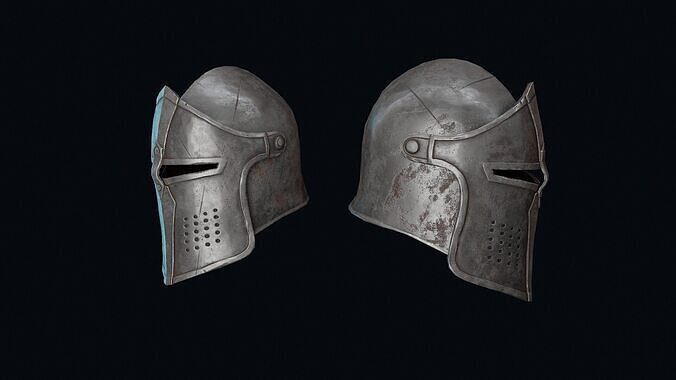 Medieval Iron Helmet Low-poly 3D model